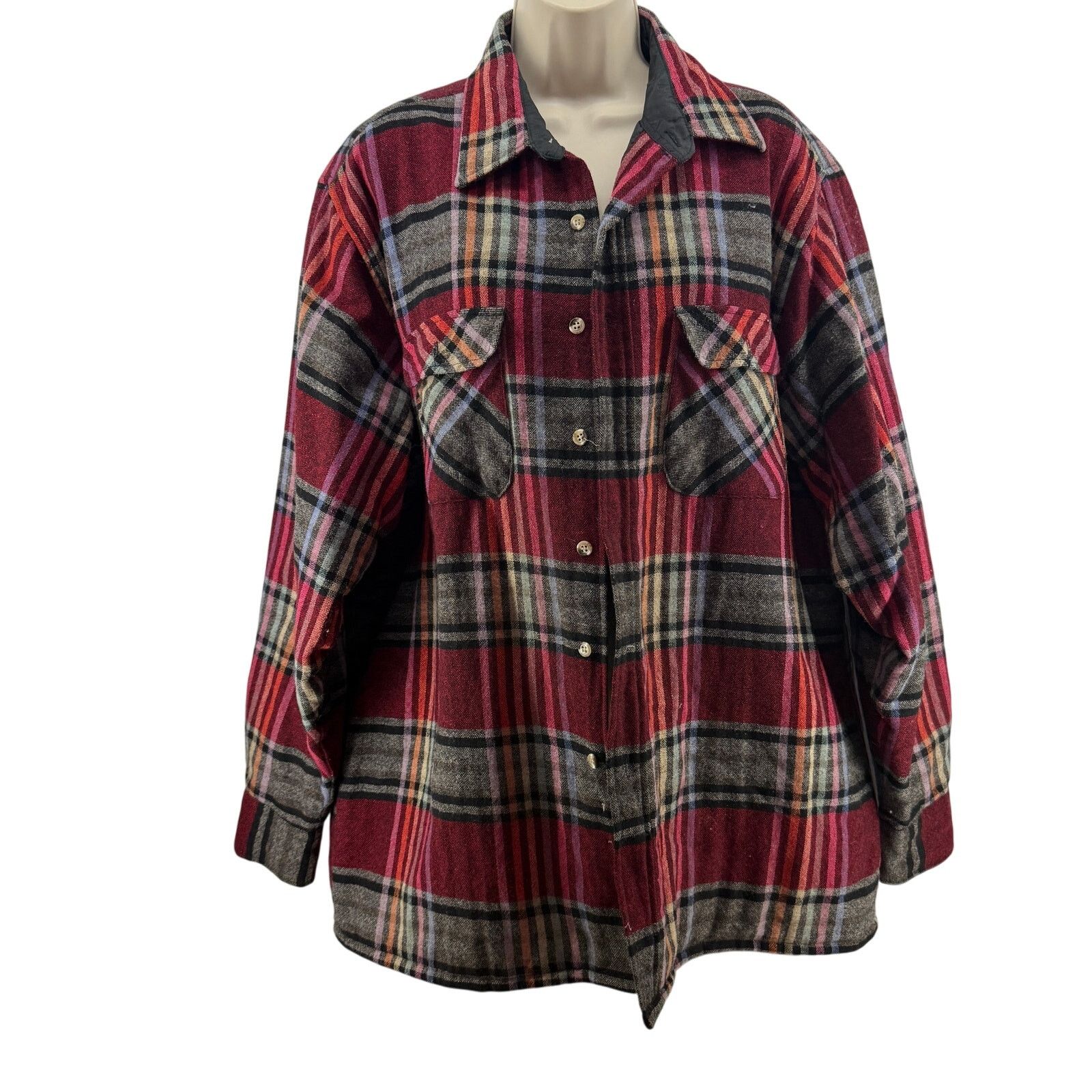 Vintage Vintage Strawbridge & Clothier Red Gray Plaid Quilted Size US L / EU 52-54 / 3 - 1 Thumbnail