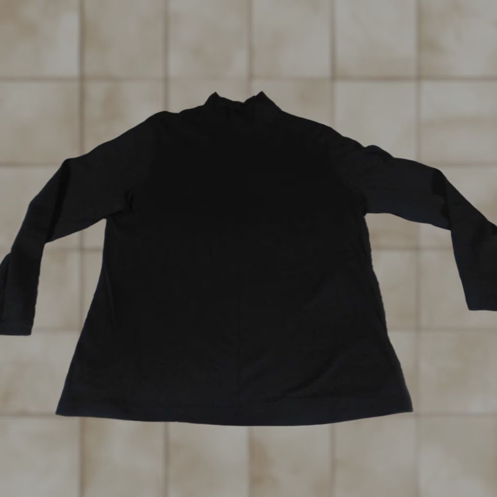 Croft & Barrow Croft & Barrow Sweater Womens L Black Pullover Stretch Regular Knit Cotton Modal Mock Neck Long Sleeve Classic Winter Casual Size L / US 10 / IT 46 - 1 Thumbnail