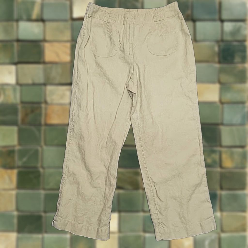 J. Jill J Jill Pants Capri Womens 8 100% Linen Elastic Waist Beige Coastal Casual Minimalist Comfort Size 30" / US 8 / IT 44 - 1 Thumbnail