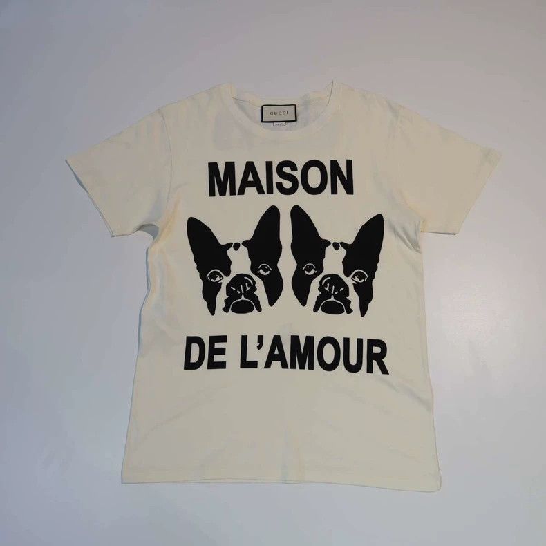 Gucci Gucci Beige printed letter short sleeves 2503-Nextarrow Size US M / EU 48-50 / 2 - 1 Thumbnail