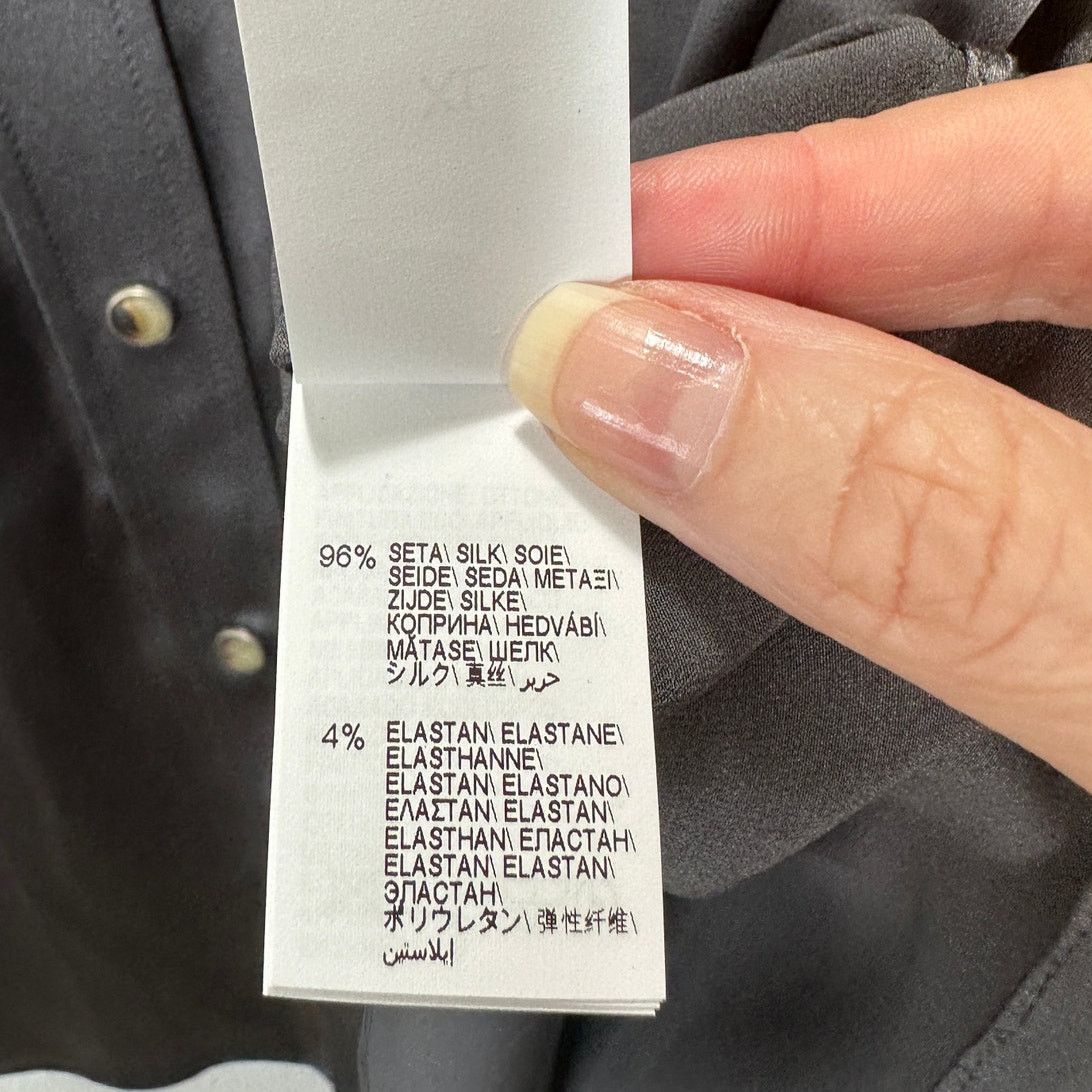 Brunello Cucinelli NWT Brunello Cucinelli Gray Silk Beaded Snap Shirt XL Size XL / US 12-14 / IT 48-50 - 9 Thumbnail