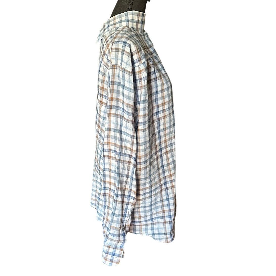 Robert Talbott Robert Talbott 100% Linen Plaid Button-Up Shirt Size US M / EU 48-50 / 2 - 8 Thumbnail