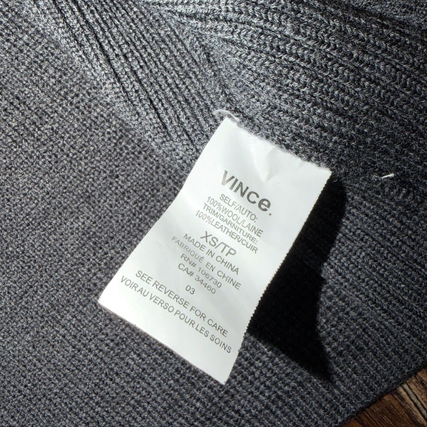 Vince Vince Moto Jacket Womens XS Gray Scuba Knit Merino Wool Full Zip Pocket Size XS / US 0-2 / IT 36-38 - 7 Thumbnail