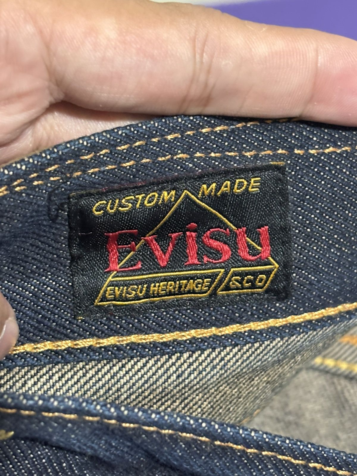 Evisu Evisu Daicock Red Kamon Flower Selvedge Denim Pants Size US 34 / EU 50 - 13 Thumbnail