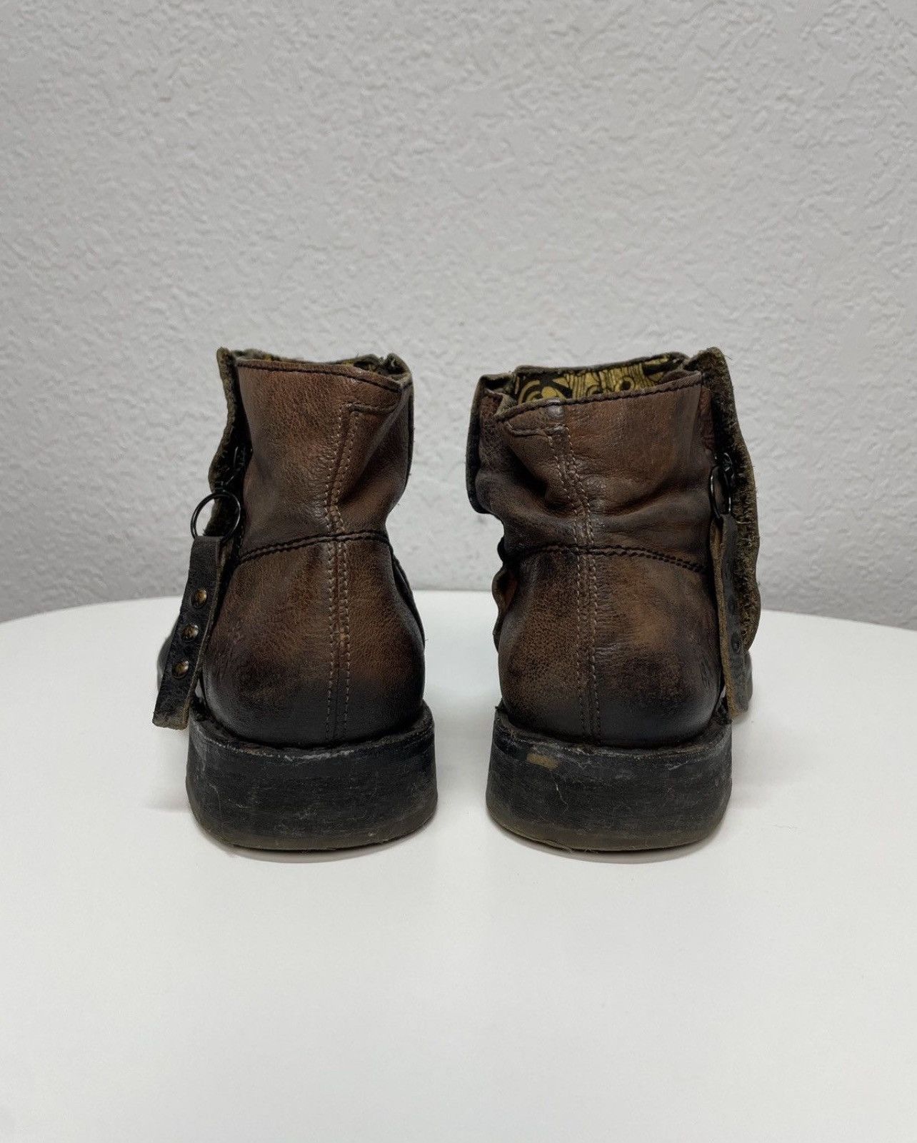 If Six Was Nine Vintage Italian AS 98 Rick Owens Style Leather Biker Boots Size US 8 / IT 38 - 8 Thumbnail