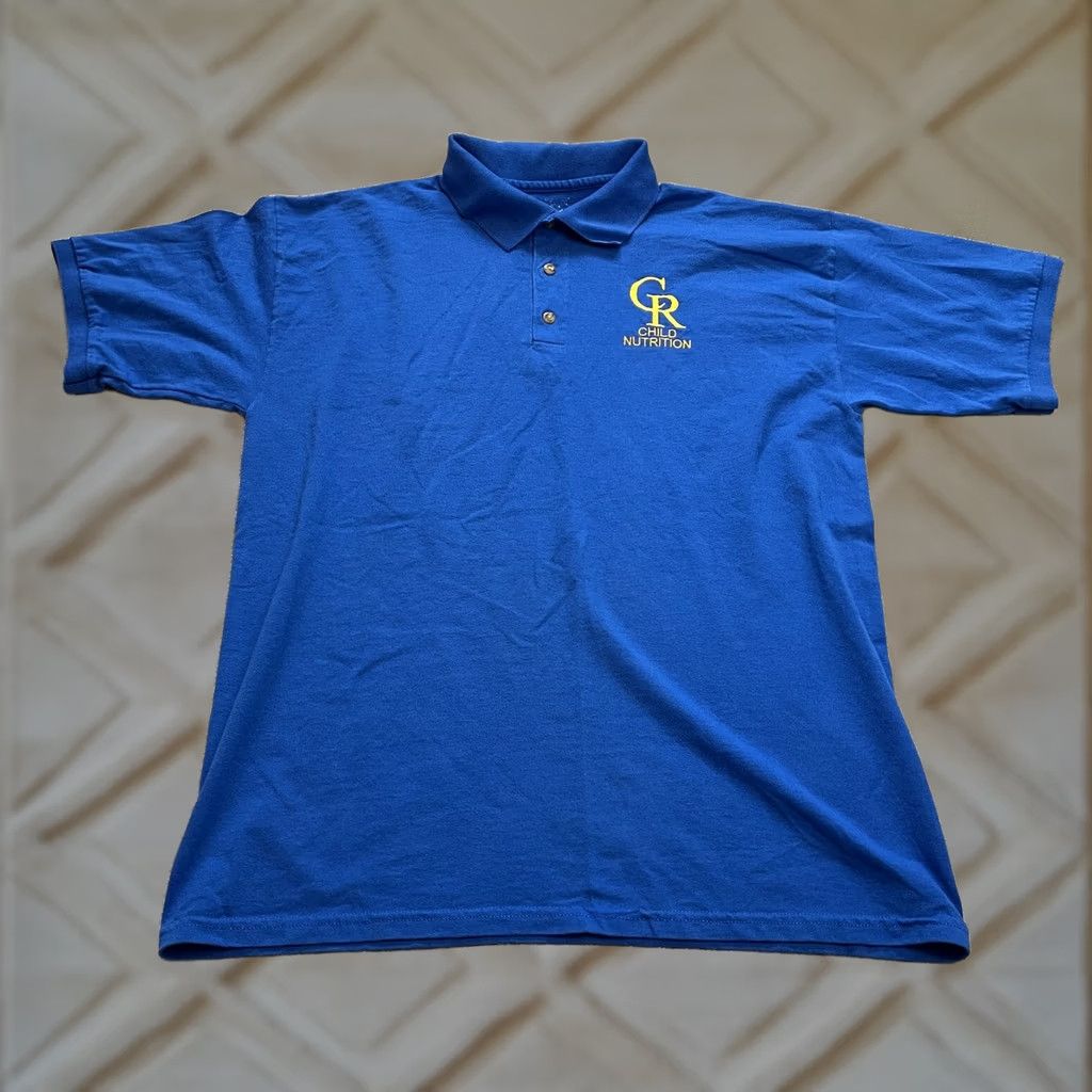 Gildan VINTAGE Gildan Dry Blend Polo Shirt Mens L Blue Logo Size US L / EU 52-54 / 3 - 1 Thumbnail