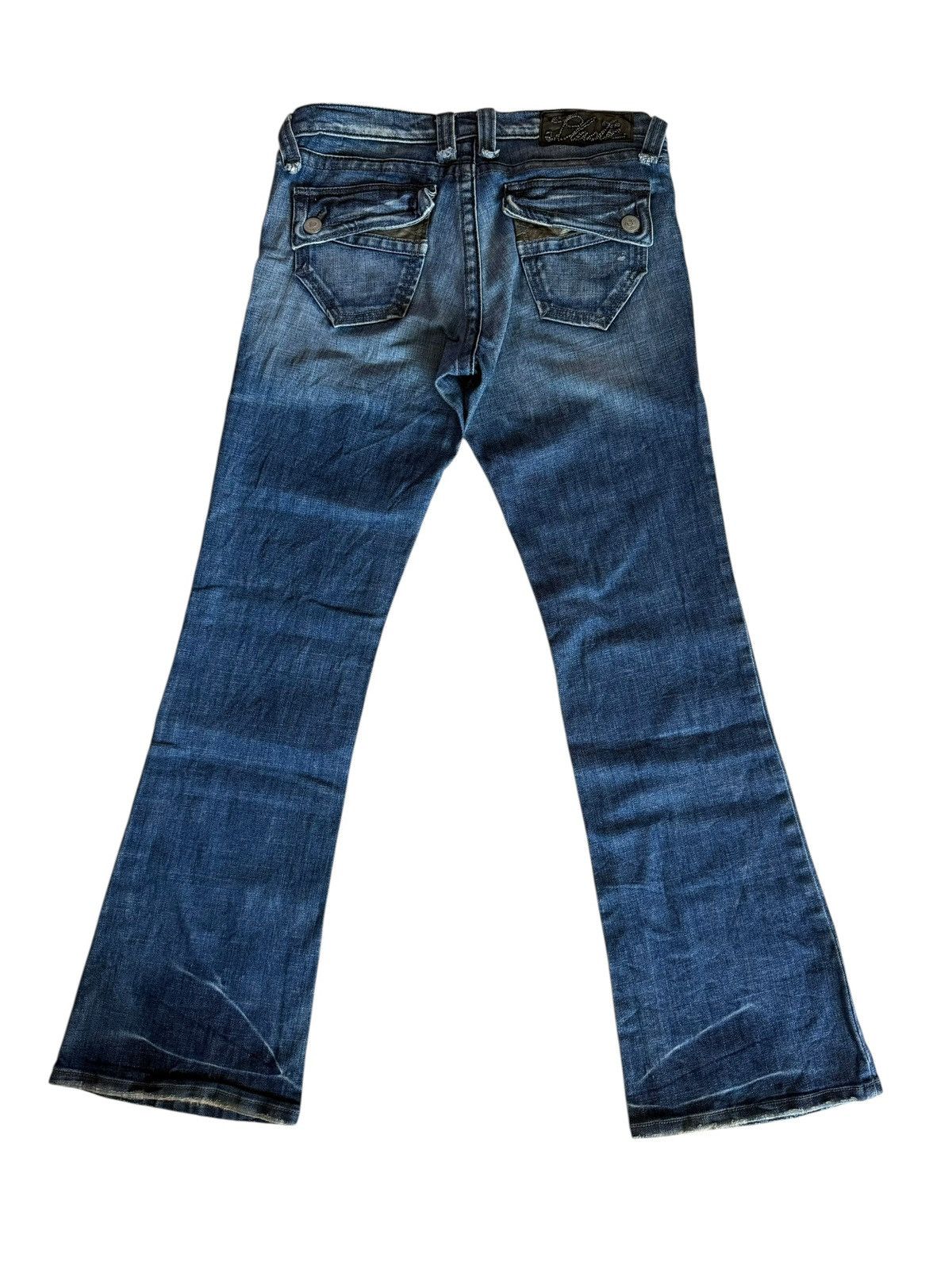 Tornado Mart Flared Jeans Plastic Boy Gly USA Made Nice Design Denim Size US 33 - 17 Thumbnail