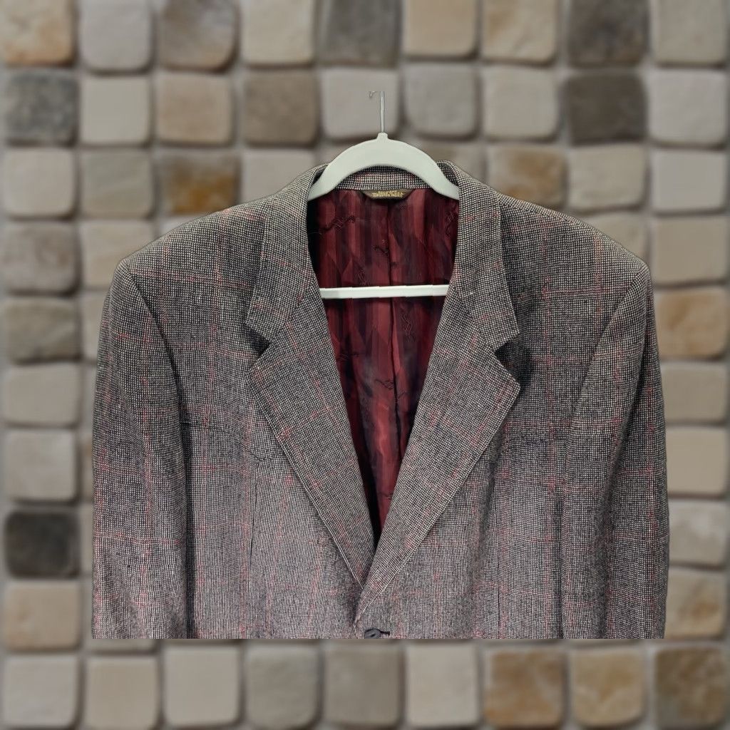 Vintage VINTAGE Larry Davis Western Blazer Sport Coat 46R Gray 2 Button Men Jacket Blazer Rodeo Cowboy Shirt Mens Size 46R - 1 Thumbnail