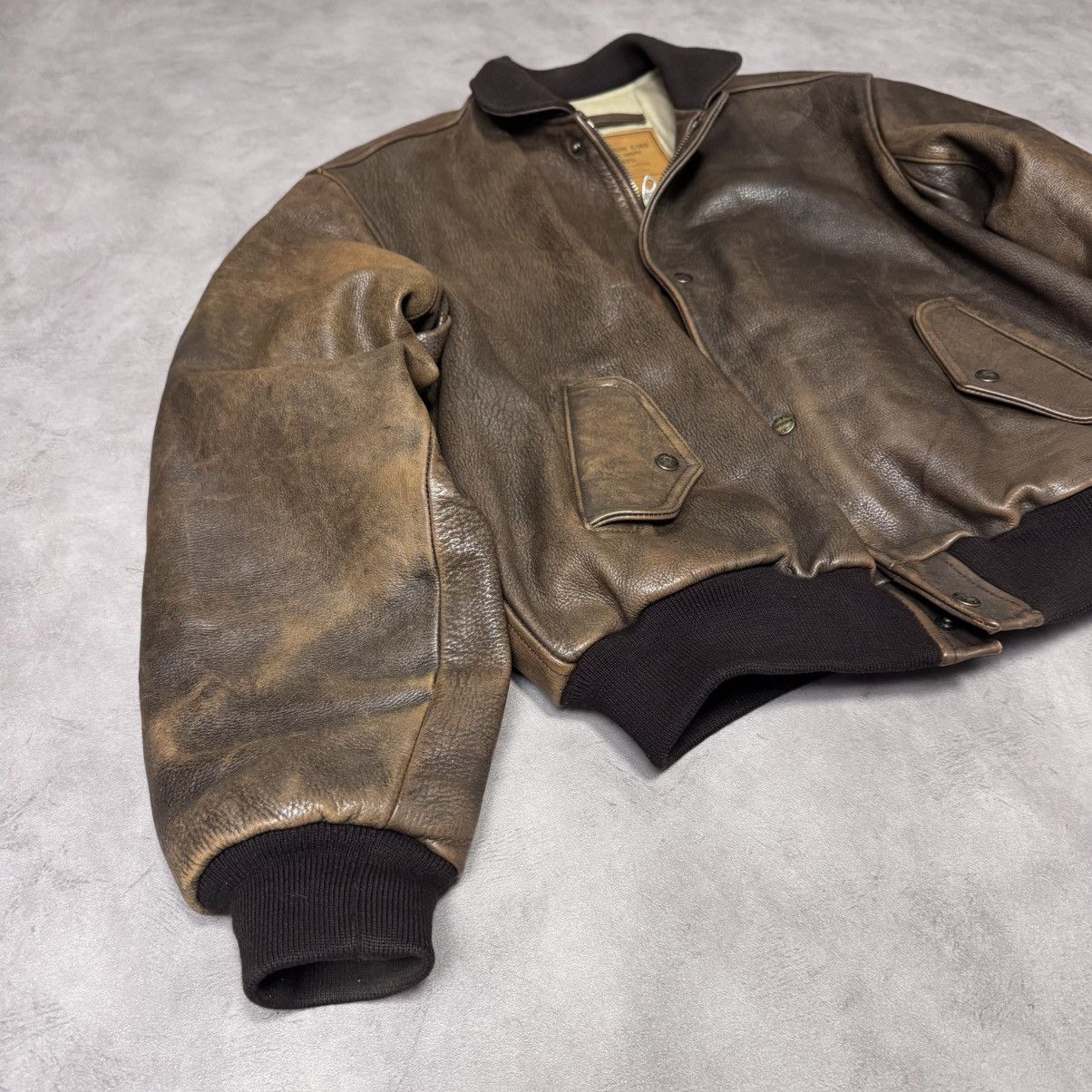 Chevignon Vintage Chevignon Leather Bomber Jacket Aviator Flight A-2 Size US M / EU 48-50 / 2 - 8 Thumbnail