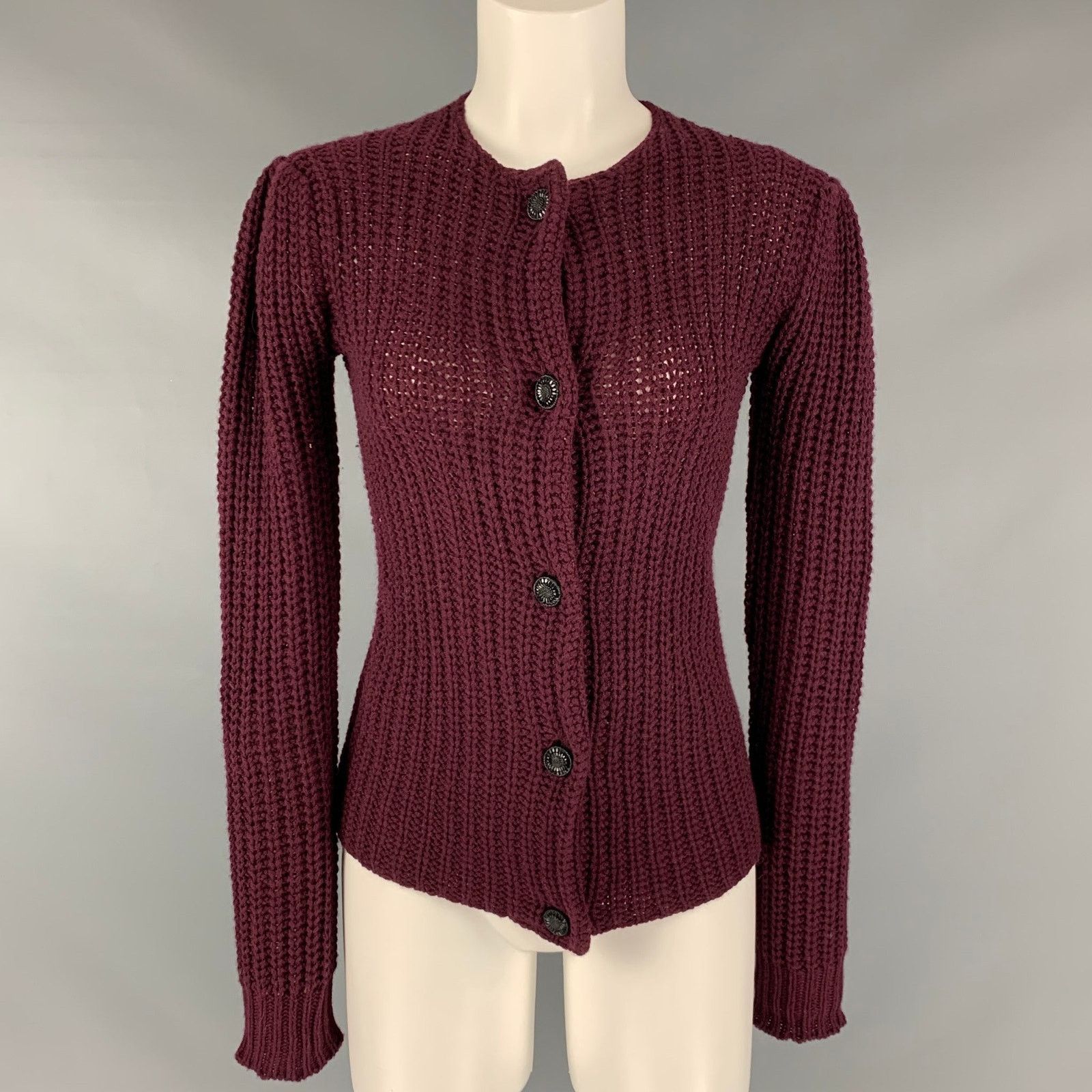Ralph Lauren RALPH LAUREN Size S Burgundy Cashmere Cardigan Size S / US 4 / IT 40 - 1 Thumbnail