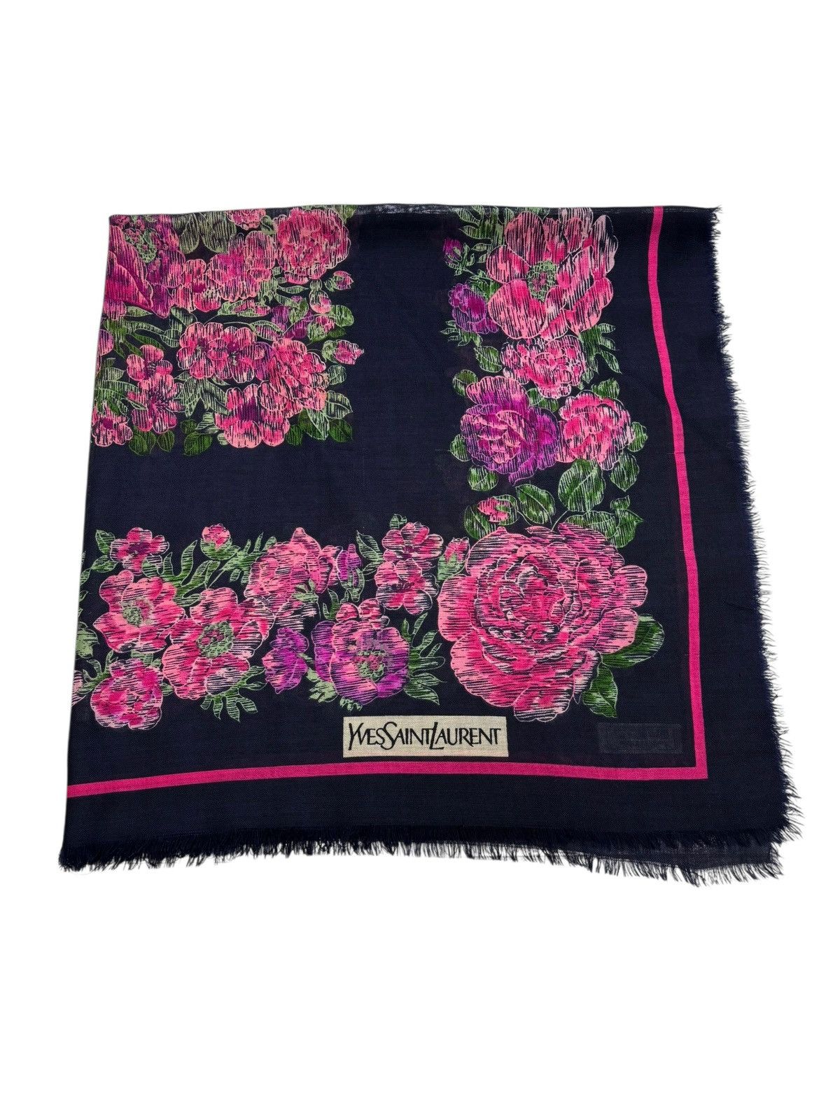 Yves Saint Laurent 🔥YVES SAINT LAURENT FLORAL SCARF Size ONE SIZE - 5 Thumbnail