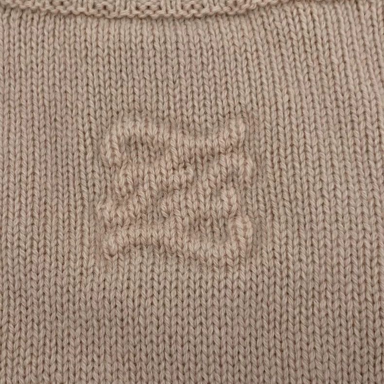 Fendi FENDI Apricot pink logo embossed cashmere V-neck long-slee Size 4XL / US 24-26 - 5 Thumbnail