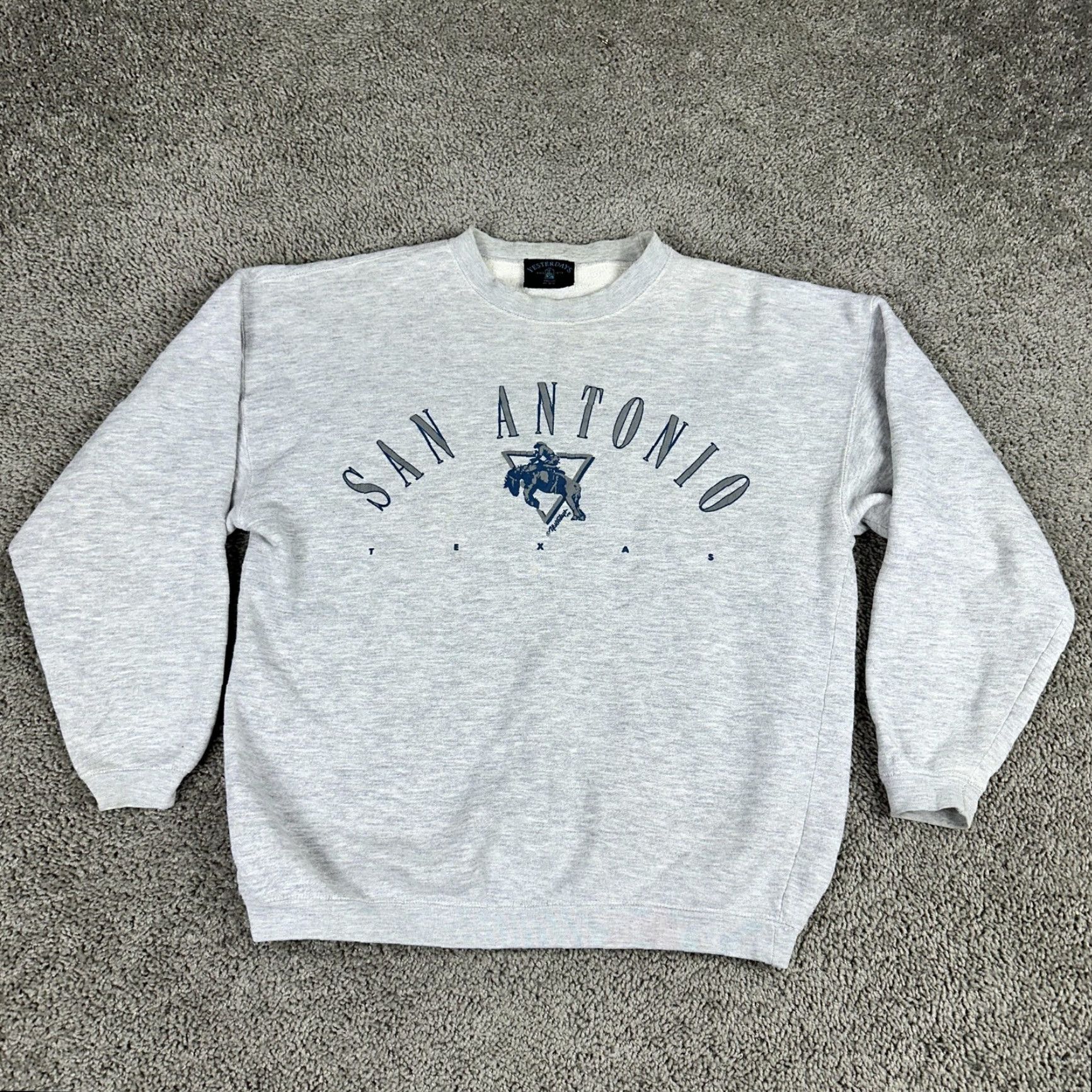 Vintage VINTAGE Yesterday's San Antonio Texas Sweatshirt Mens M Gray Crewneck Pullover Western Cowboy Graphic Print Cotton Blend Fleece Size US M / EU 48-50 / 2 - 2 Thumbnail