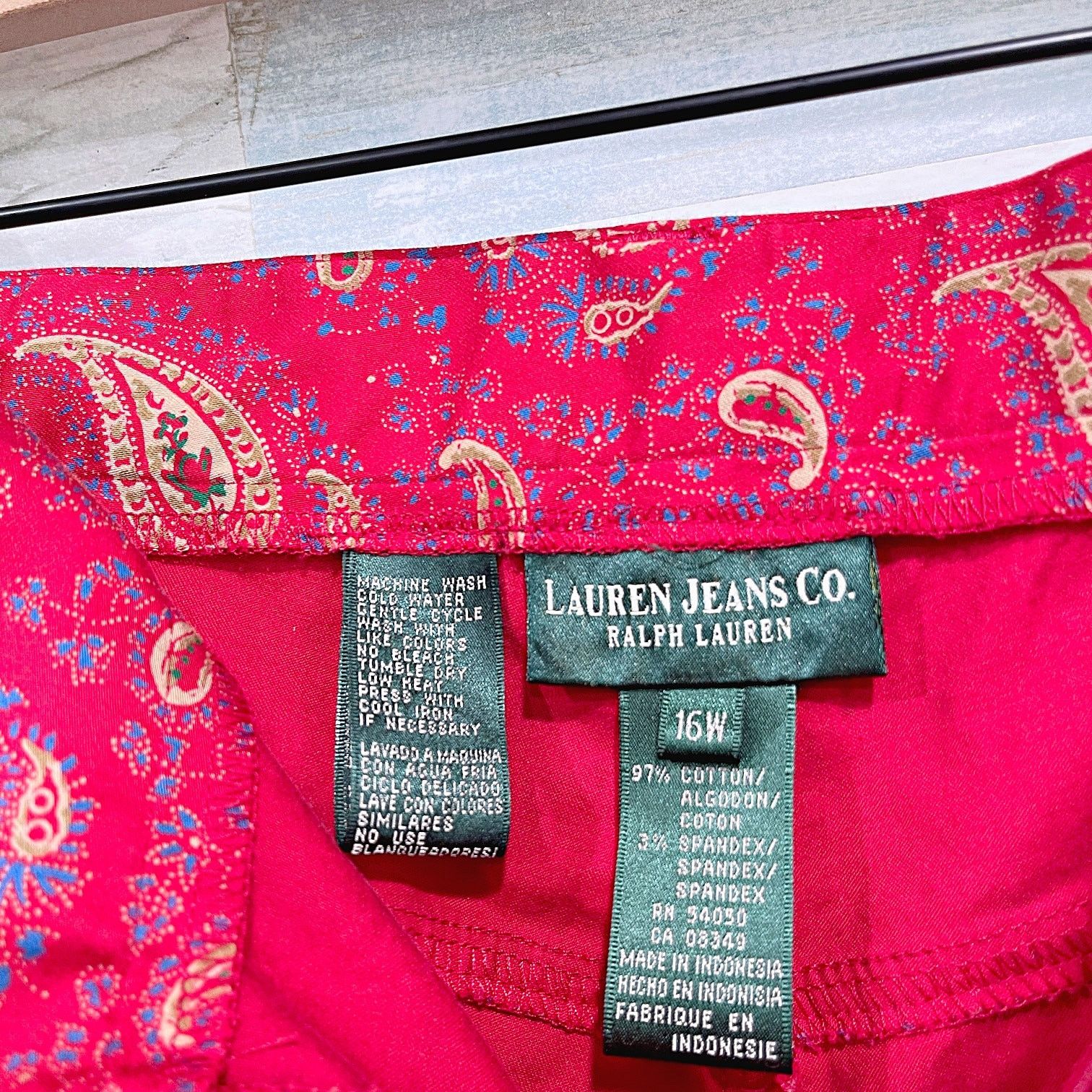 Lauren Ralph Lauren LRL RALPH LAUREN Paisley Crop Pants Red Womens 16W Size 38" / US 16 / IT 52 - 7 Thumbnail