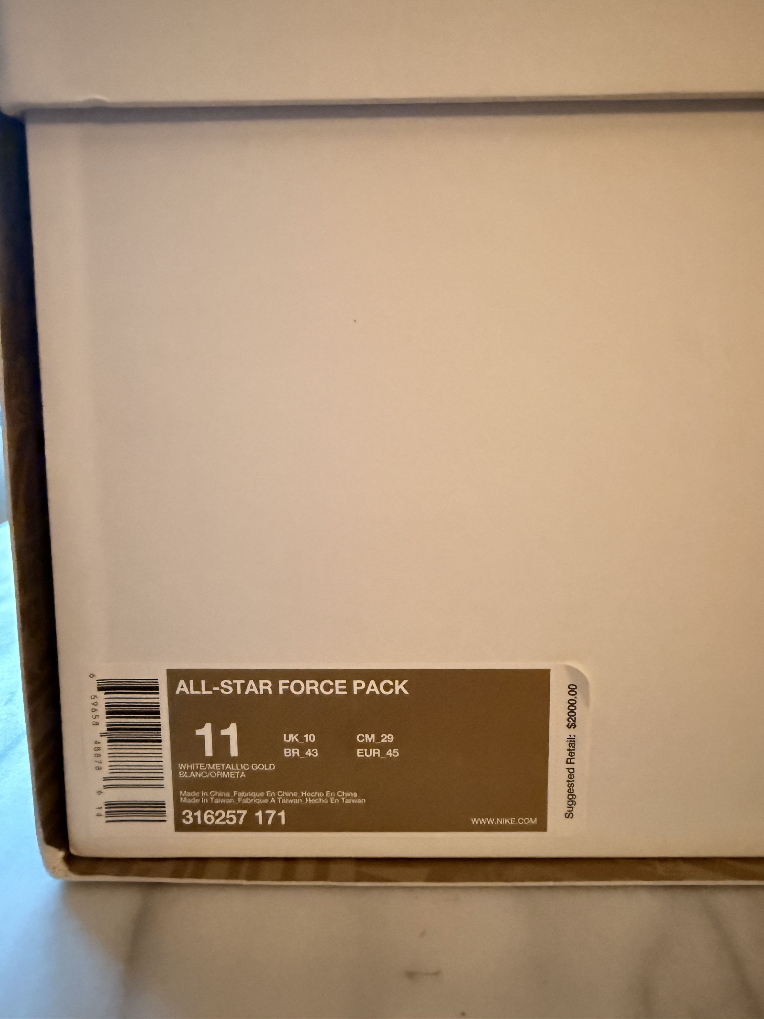 Nike AF25 Air Force 1 25th Anniversary Gold Legacy Pack Size US 11 / EU 44 - 11 Thumbnail