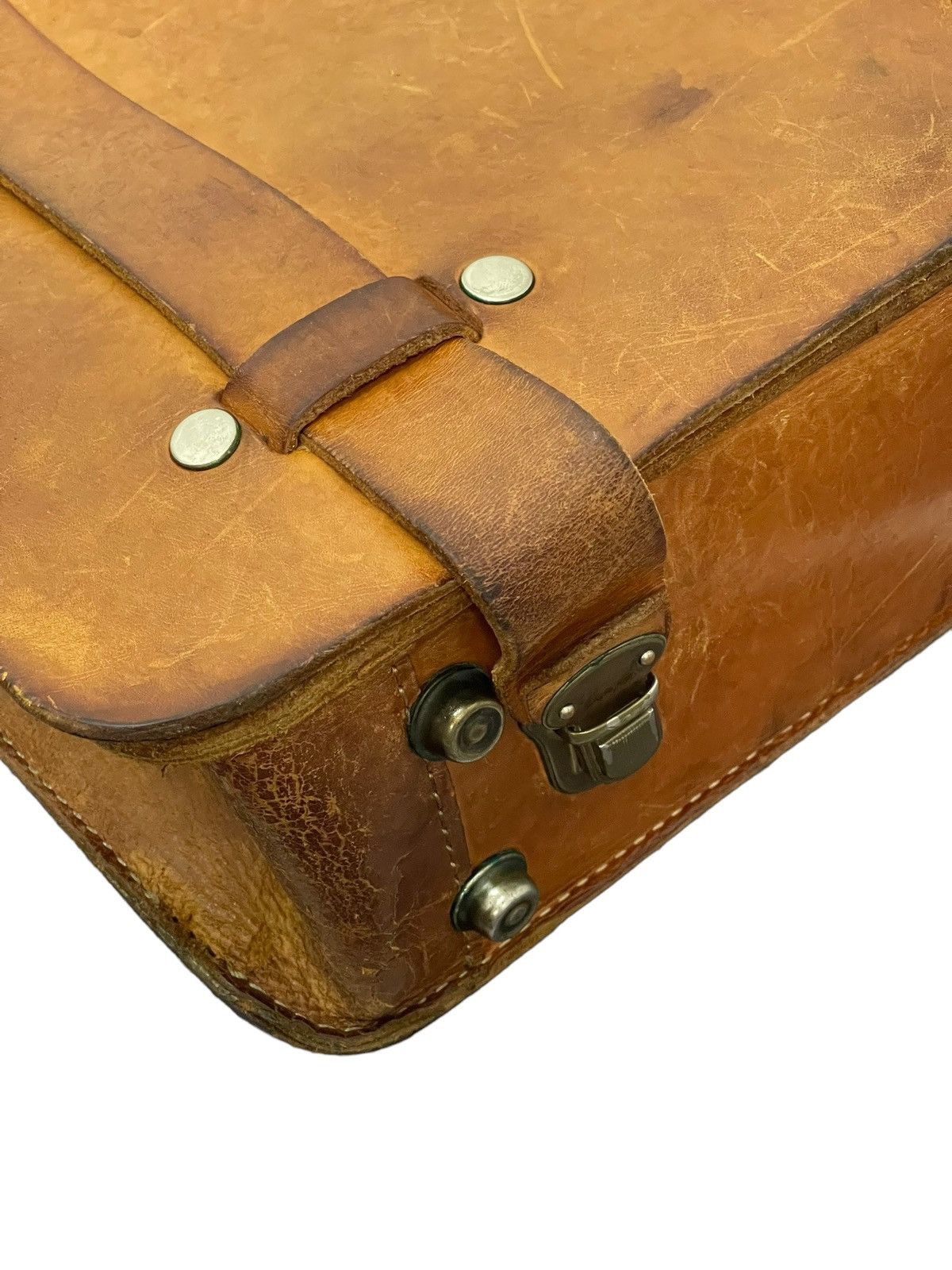 Genuine Leather Full Leather Patina Vtg Herz Japan Handmade Satchel Bag 1🟩 Size ONE SIZE - 6 Thumbnail