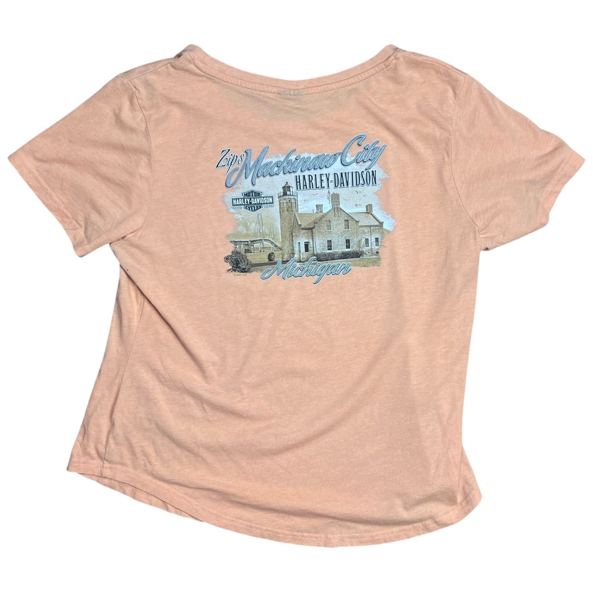 Harley Davidson Harley-Davidson Mackinaw City Rhinestone Graphic T-Shirt Size XL / US 12-14 / IT 48-50 - 5 Thumbnail