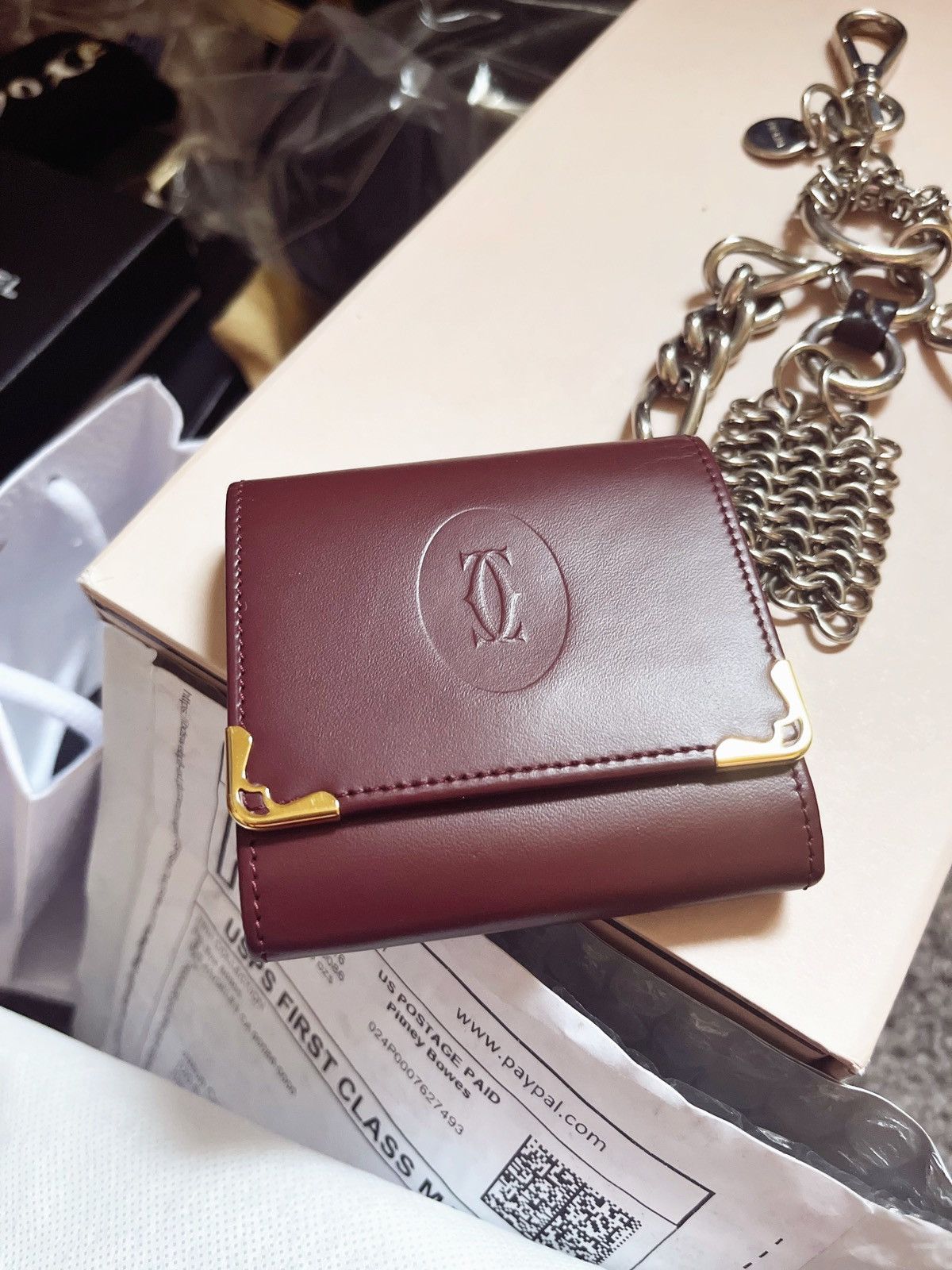 Cartier Authentic Cartier Rare Vintage Maroon Coin / Change Purse Size ONE SIZE - 1 Thumbnail