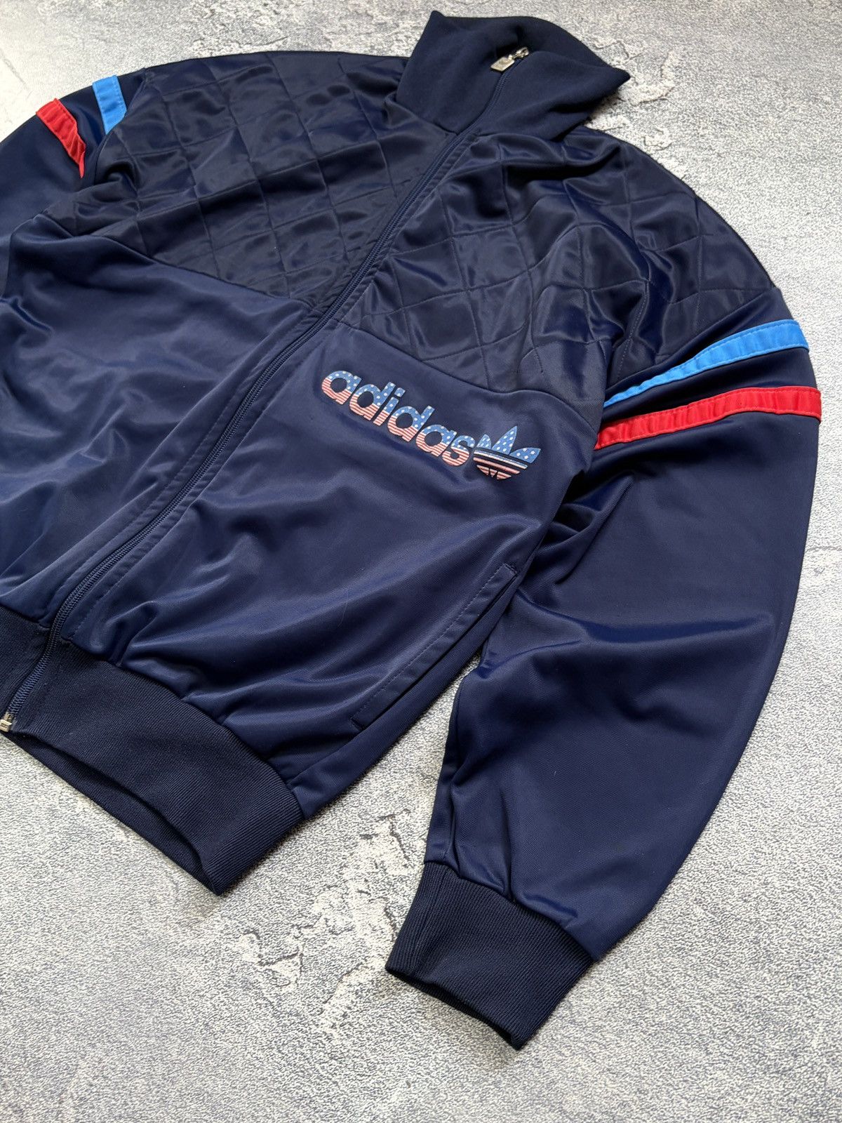 Adidas Vintage 80s Adidas Ventex Trefoil USA Olympic Track Jacket L Size US L / EU 52-54 / 3 - 7 Thumbnail