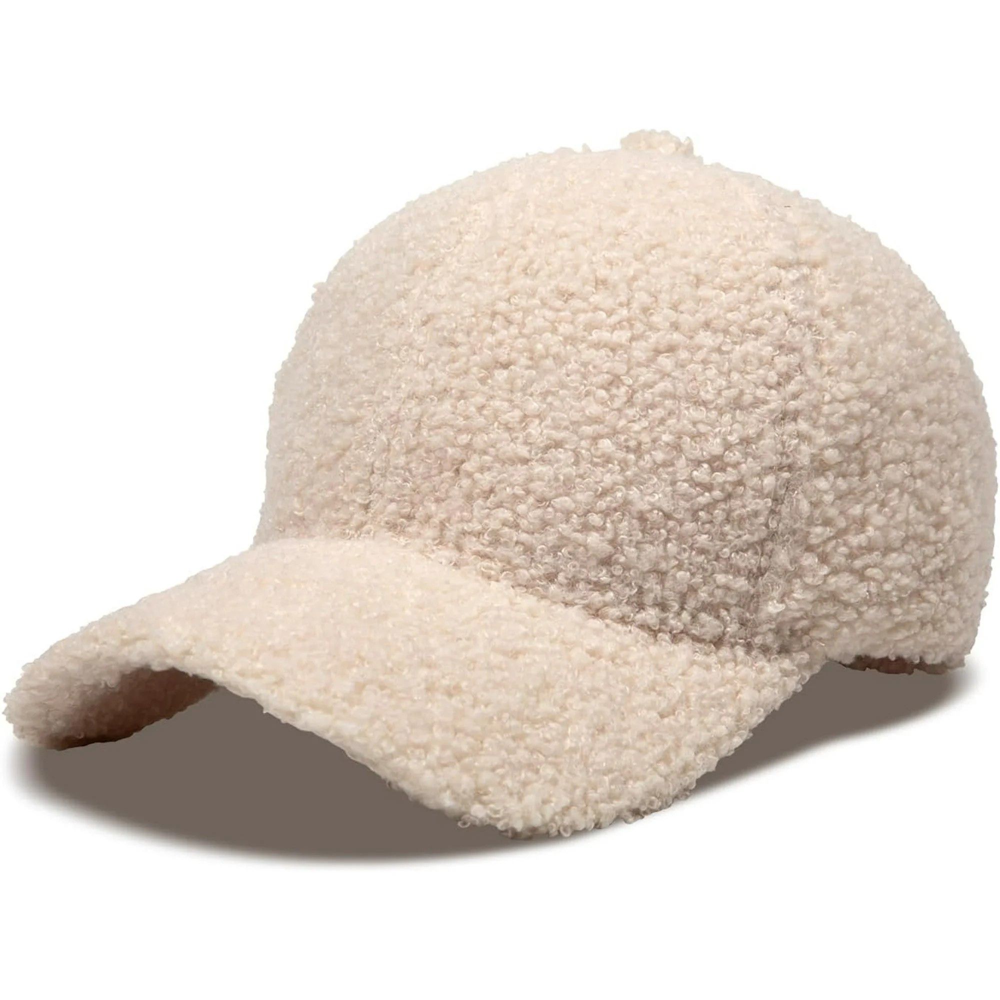 Other Beige Cozy Sherpa Fleece Baseball Cap Winter Warm Soft Hat Size ONE SIZE - 1 Thumbnail