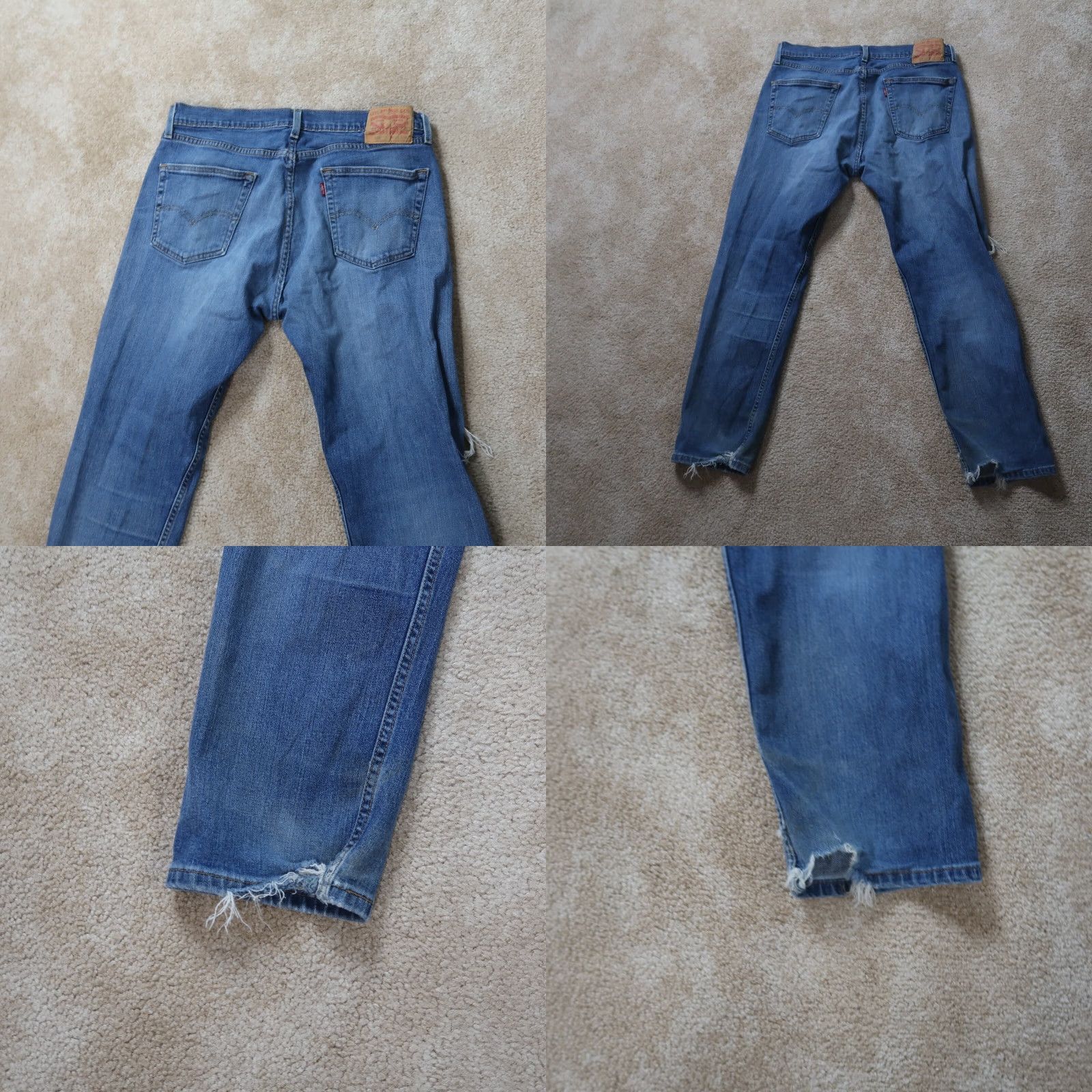 Levi's Levi's 505 Jeans Regular Fit Straight Leg Denim 34x30 Men Blue Distressed 5-Pocket Denim Jeans Mens Regular Fit Size US 34 / EU 50 - 8 Thumbnail