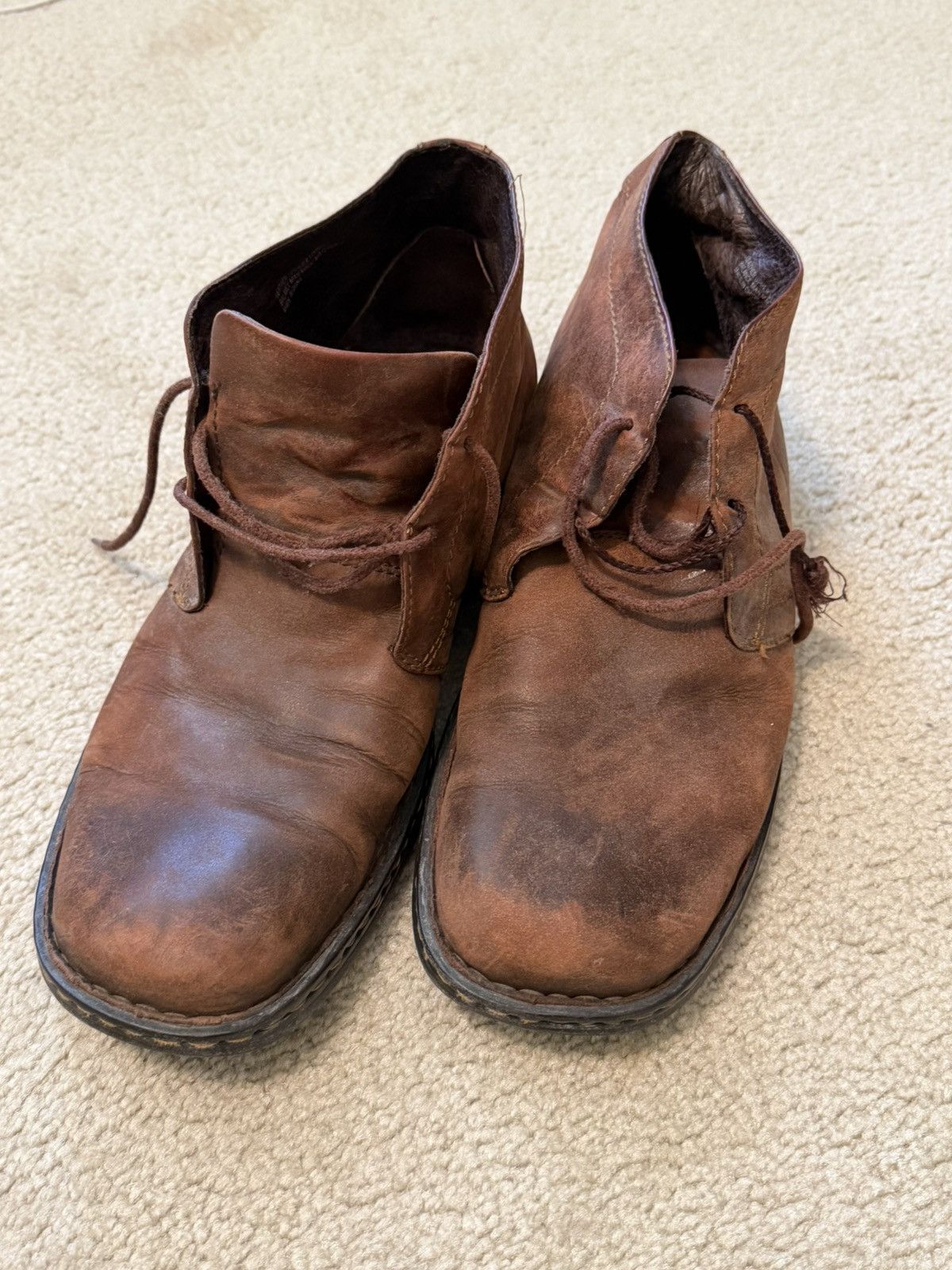 Born Born Mens Brown Leather Harrison M9431 Chukka Ankle Boots Size US 12 / EU 45 - 3 Thumbnail