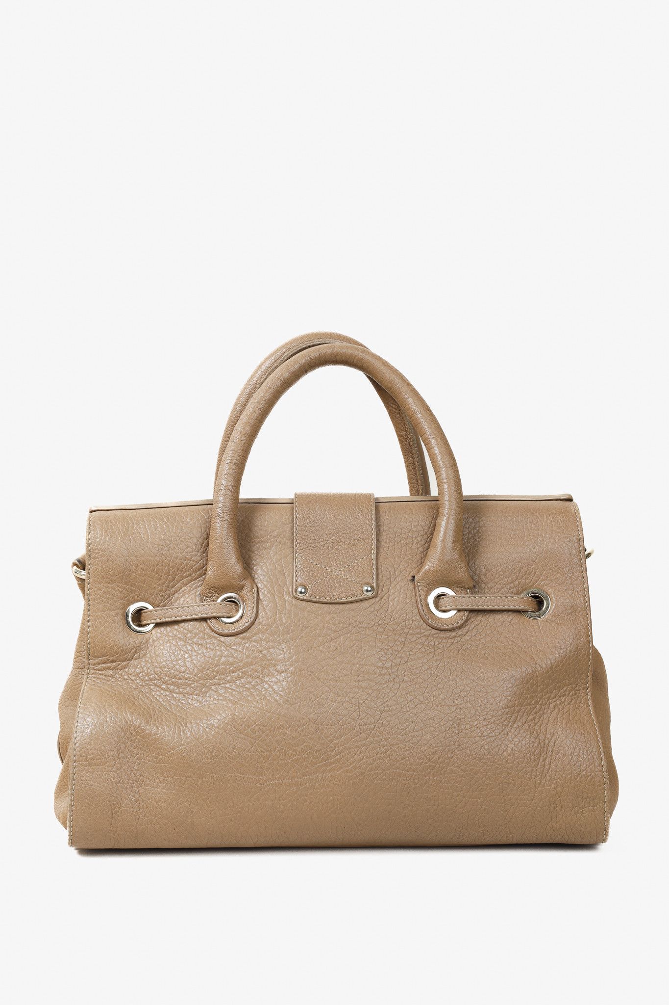 Jimmy Choo Jimmy Choo Grainy Calf Large Rosalie Satchel Bag in Nude Size ONE SIZE - 4 Thumbnail