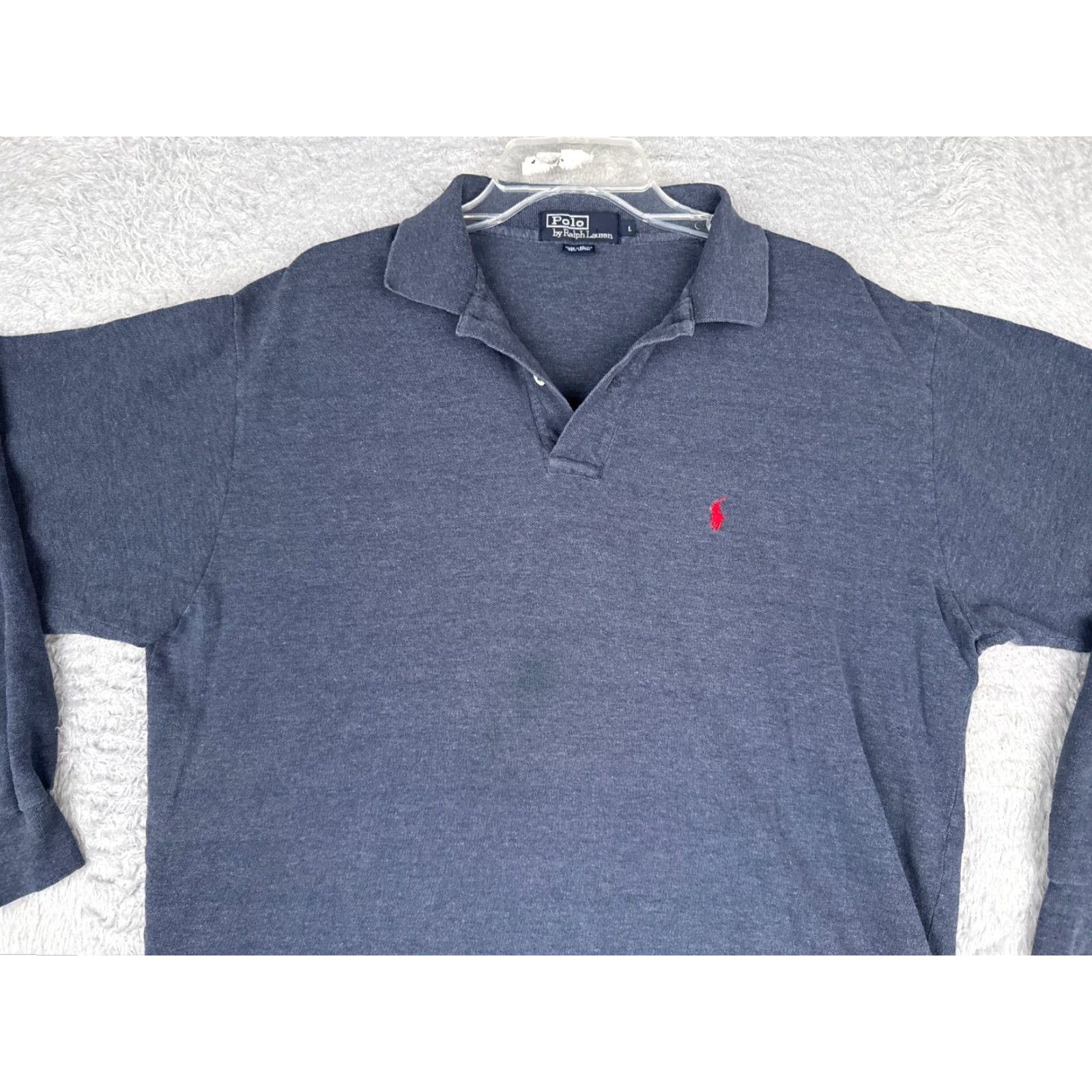 Polo Ralph Lauren VINTAGE Polo Ralph Lauren Shirt Men Large Blue Cotton Long Sleeve Pony Golf READ Size US L / EU 52-54 / 3 - 4 Thumbnail