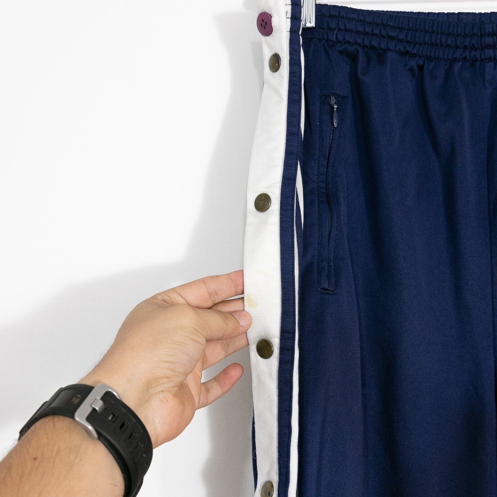 Adidas Vintage Adidas Tear Away Track Pants Mens Medium - Navy Blue Size US 30 / EU 46 - 5 Thumbnail
