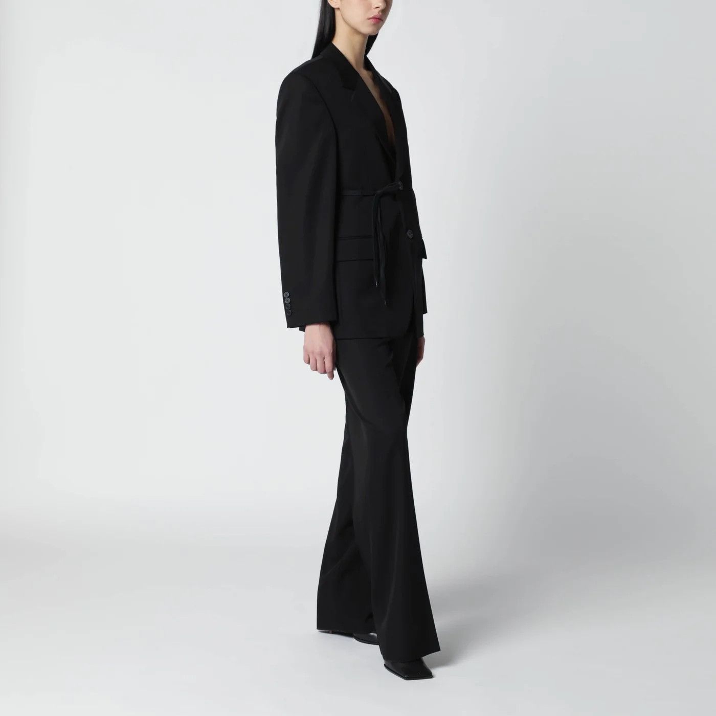 Balenciaga o1d2blof0426 Wool Trousers in Black Size 25" / US 0 / IT 36 - 1 Thumbnail