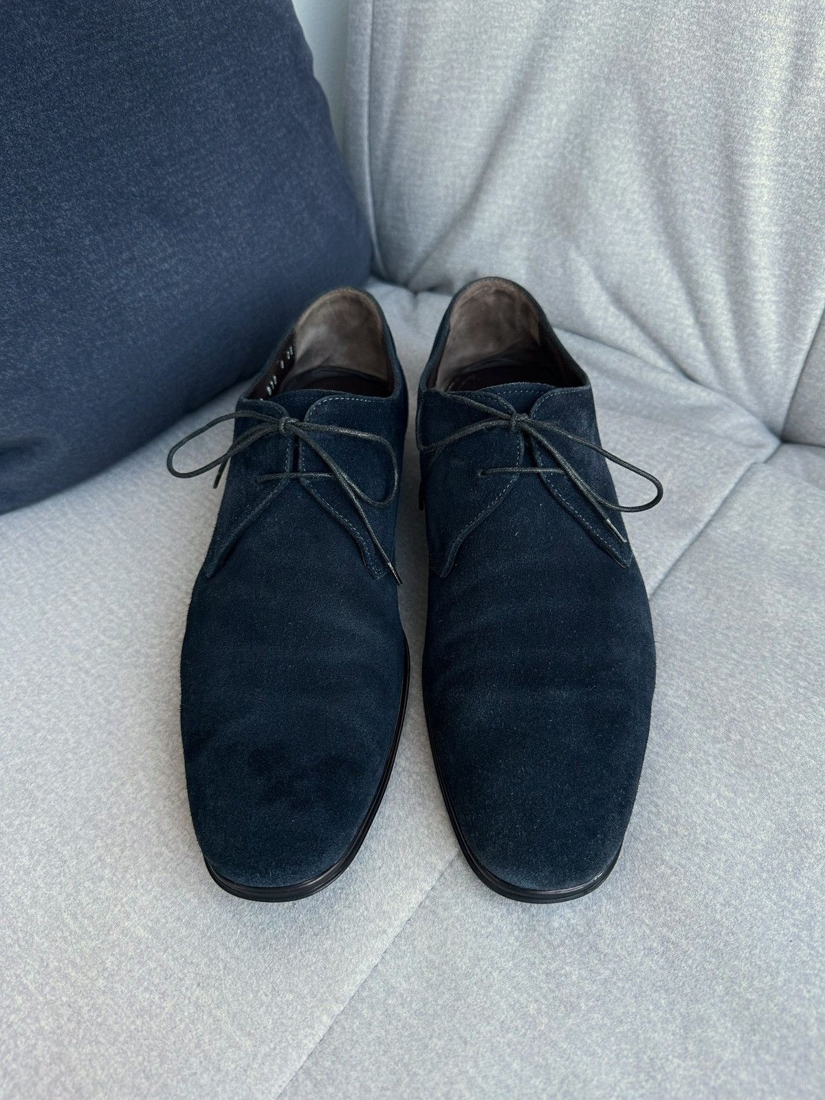 Salvatore Ferragamo Salvatore Ferragamo Dark Blue Suede Shoes Size US 8 / EU 41 - 3 Thumbnail