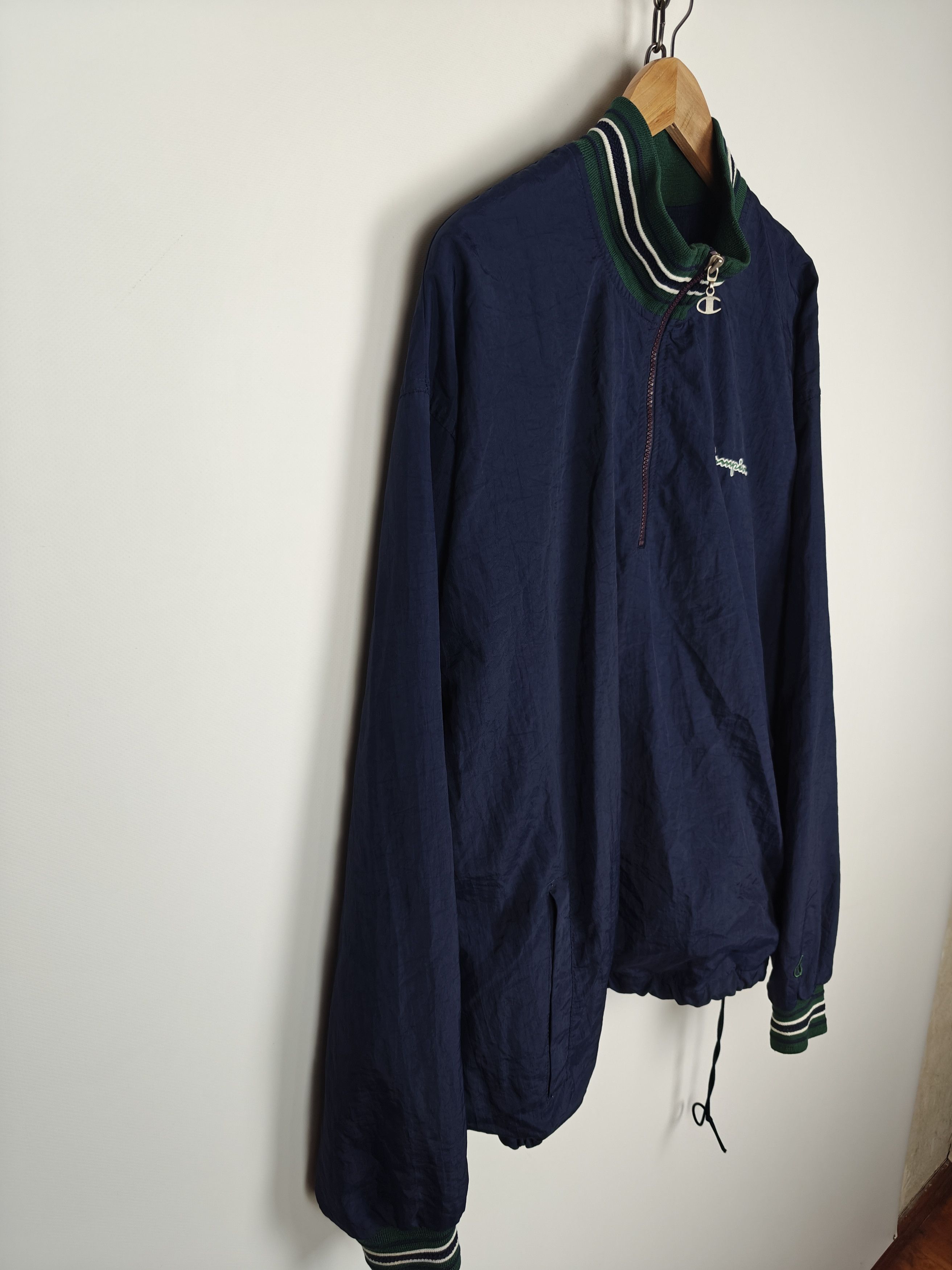 Champion Champion Jacket VTG 1/4 Zip Nylon Blue size XL Size US XL / EU 56 / 4 - 7 Thumbnail