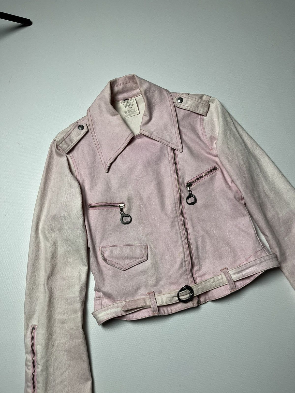 Just Cavalli Vintage Just Cavalli Pink Moto Jacket Size S / US 4 / IT 40 - 4 Thumbnail