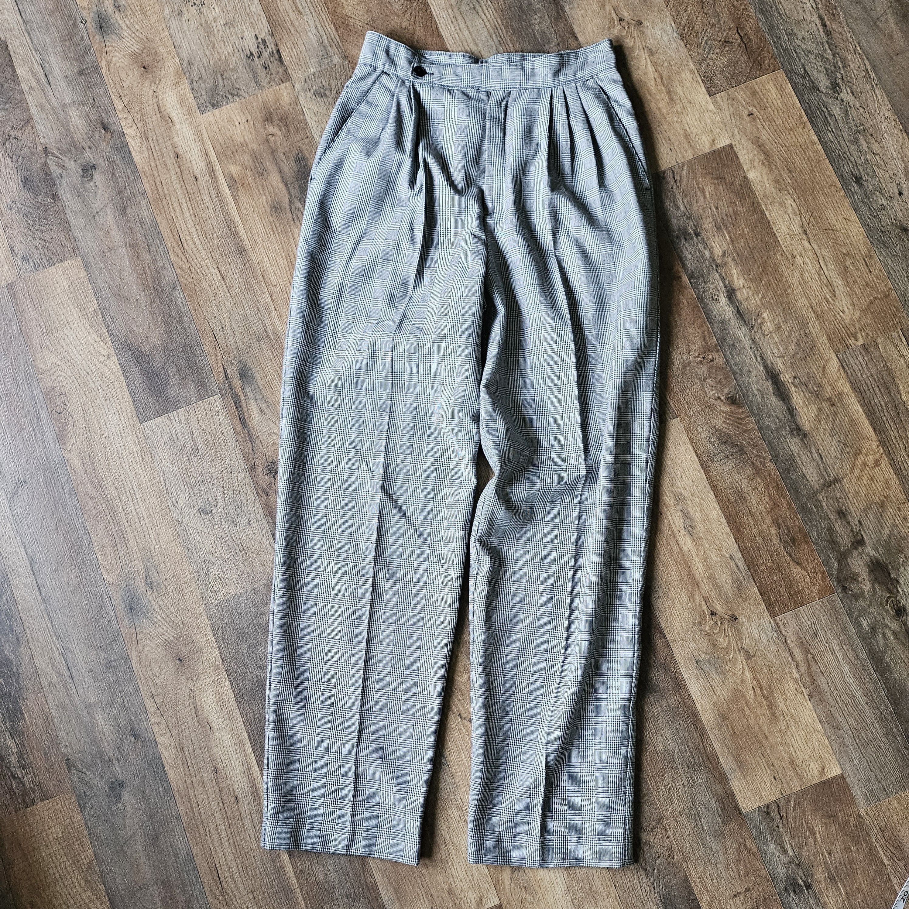 Vintage Vtg Fundamental Things Pants Checked High Rise Pleated Size 24" / US 00 / IT 34 - 1 Thumbnail