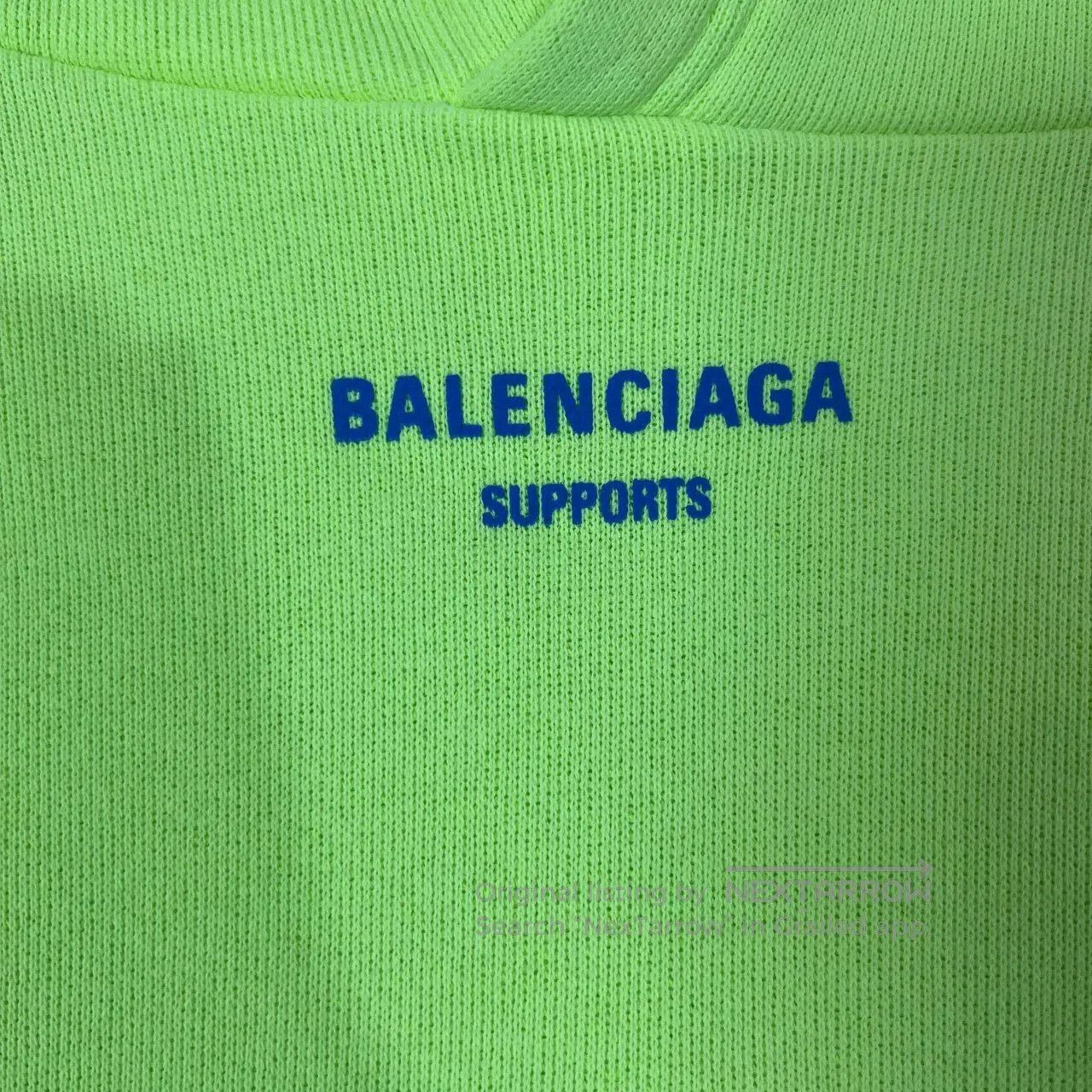 Balenciaga Balenciaga Neon Green WFP Hoodie Sweatshirt. Size US XS / EU 42 / 0 - 7 Thumbnail