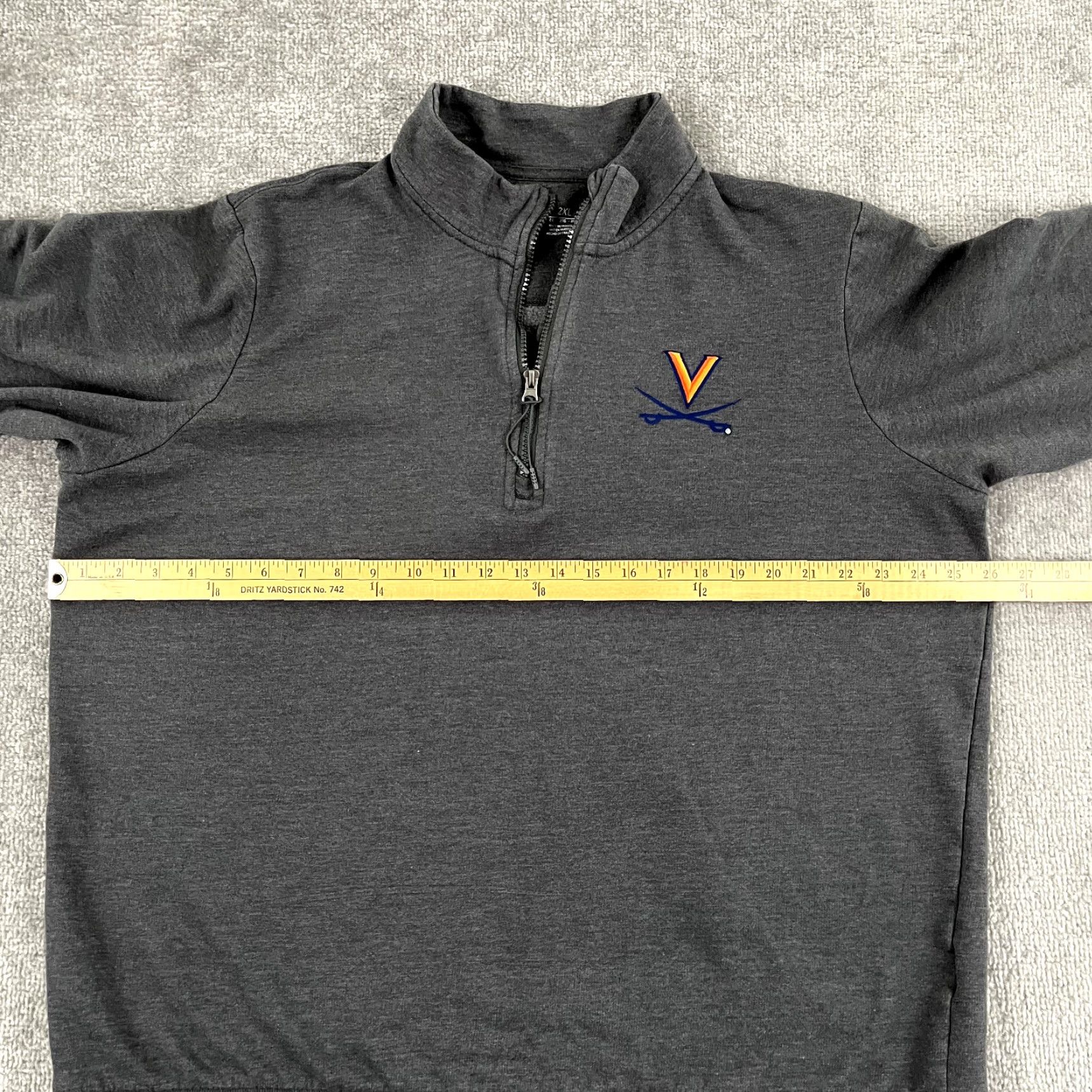 Vintage UNIVERSITY OF VIRGINIA HOOS Jacket Mens 2XL Gray Quarter Zip Pullover Sweater Size US XXL / EU 58 / 5 - 6 Thumbnail