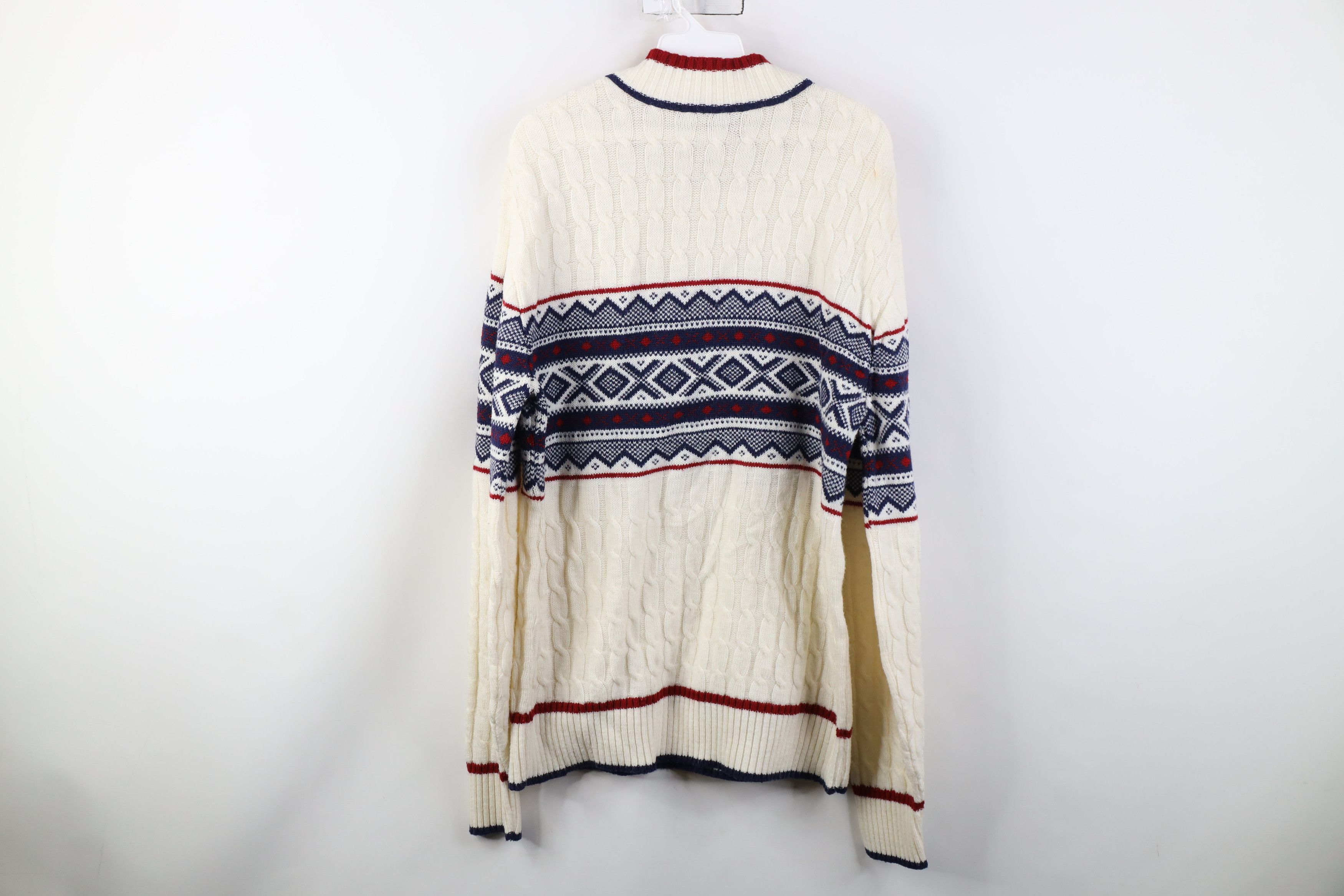 Vintage Vintage 60s 70s Streetwear Chunky Cable Mock Neck Sweater Size US XL / EU 56 / 4 - 8 Thumbnail