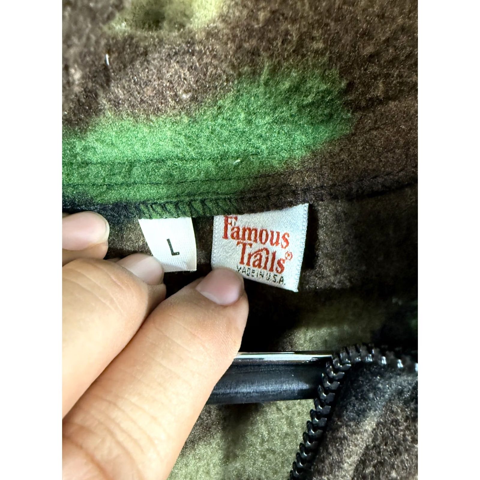 Rails Famous Trails Fleece Jacket Mens L Green Brown Camo Full Zip USA Made Vintage Size US L / EU 52-54 / 3 - 7 Thumbnail