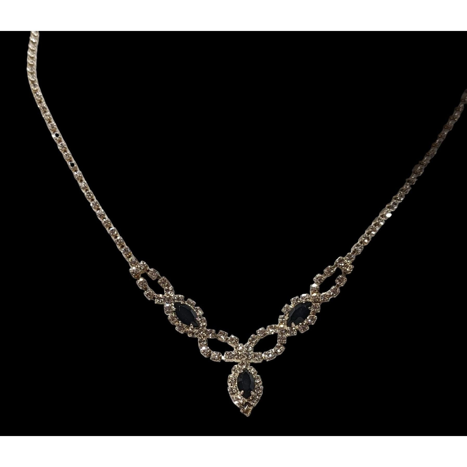 Other Gothic Clear And Black Rhinestone Bridal Necklace Size ONE SIZE - 7 Thumbnail