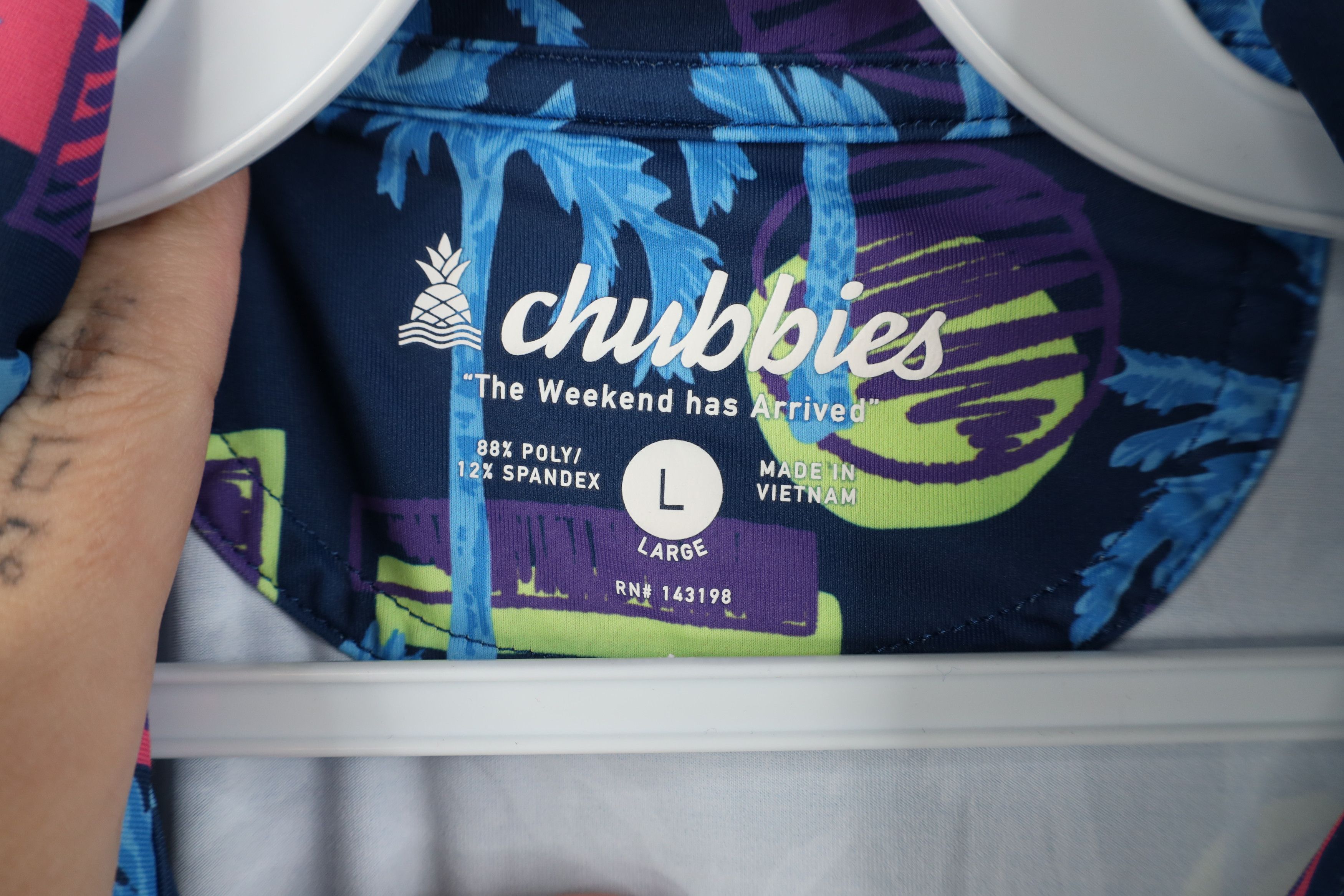 Chubbies Chubbies Neon Light Palm Tree Short Sleeve Polo Shirt Size US L / EU 52-54 / 3 - 6 Thumbnail