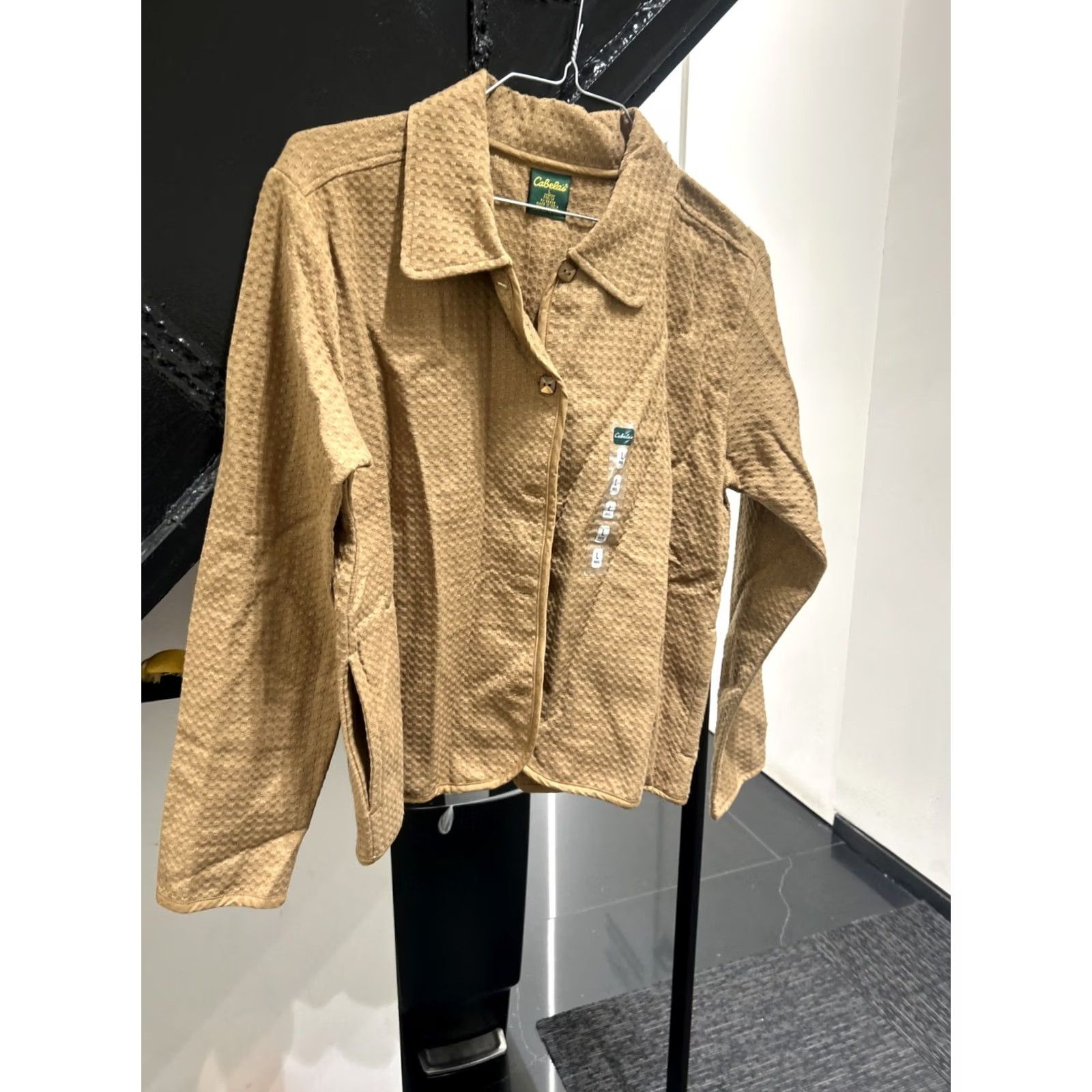 Vintage Cabela's Jacket Womens L Brown Quilted Button Up Pockets NWTs Tanish Solid Long Sleeve Lightweight Fall Spring Regular"} Size M / US 6-8 / IT 42-44 - 4 Thumbnail