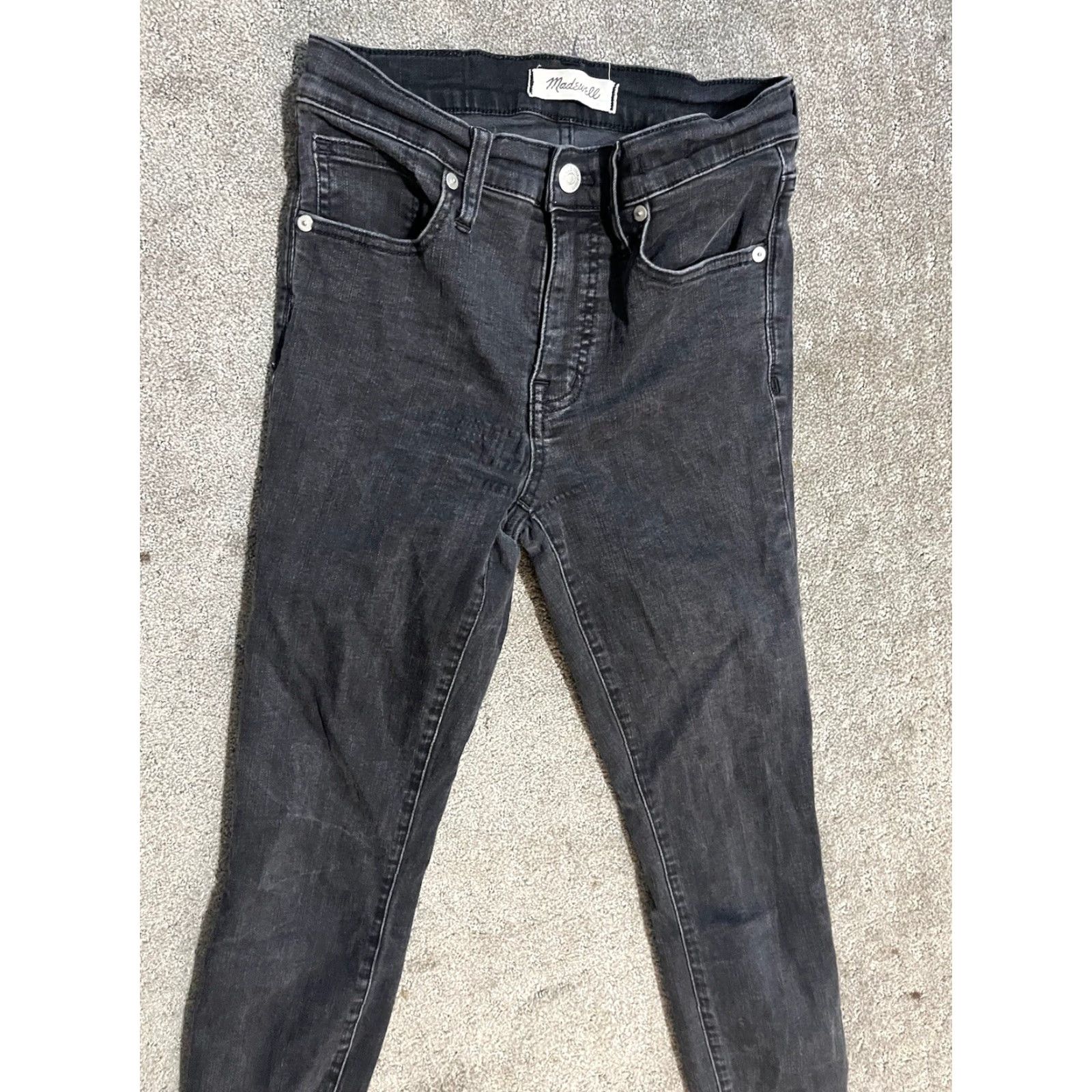 Madewell Madewell Womens 9" High Rise Skinny Slim Jeans Black Stretch Dark Wash Denim 26 Size 26" / US 2 / IT 38 - 4 Thumbnail