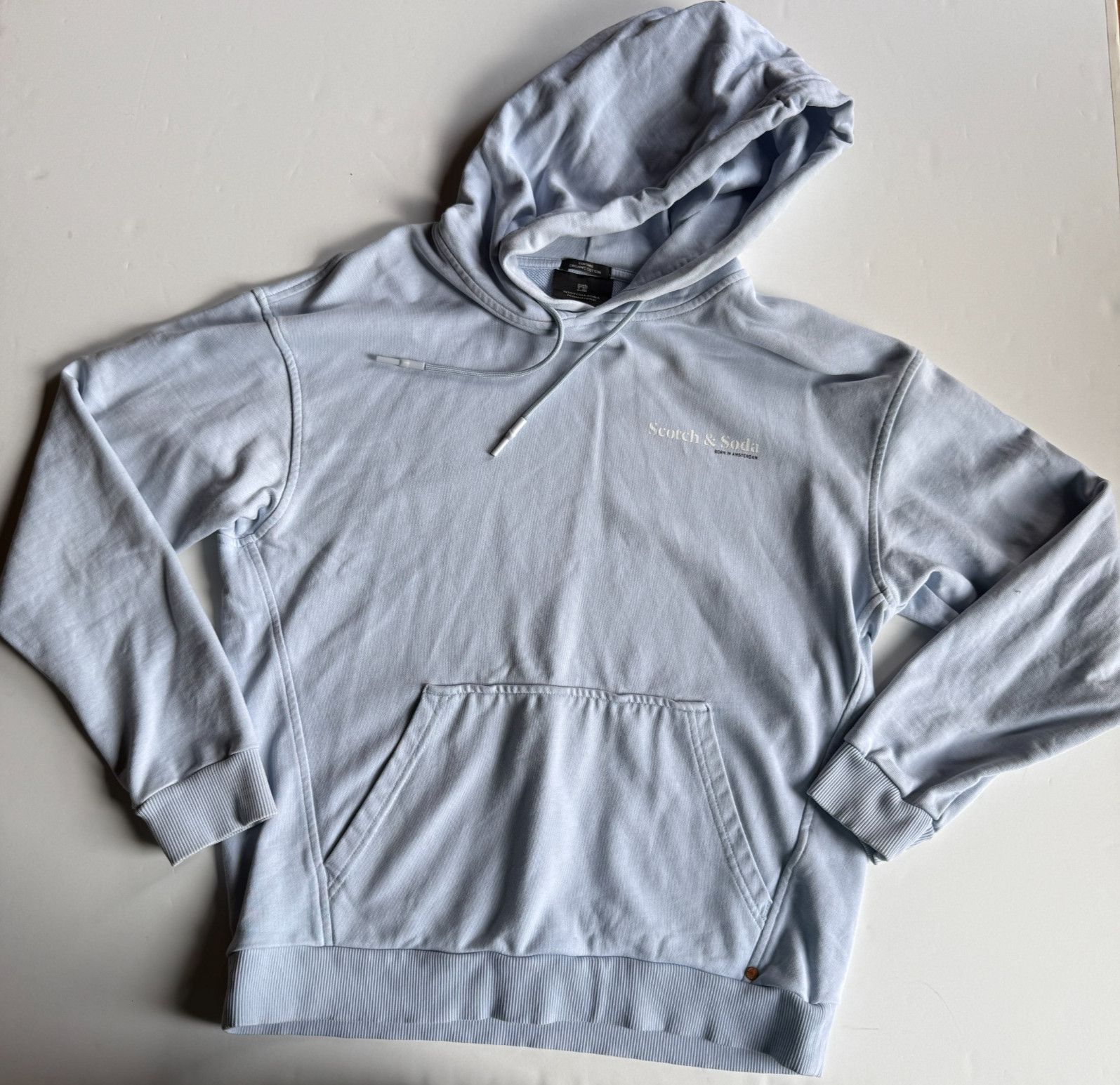 Scotch & Soda Scotch & Soda Light Blue Cotton Pullover Hoodie Size US M / EU 48-50 / 2 - 1 Thumbnail