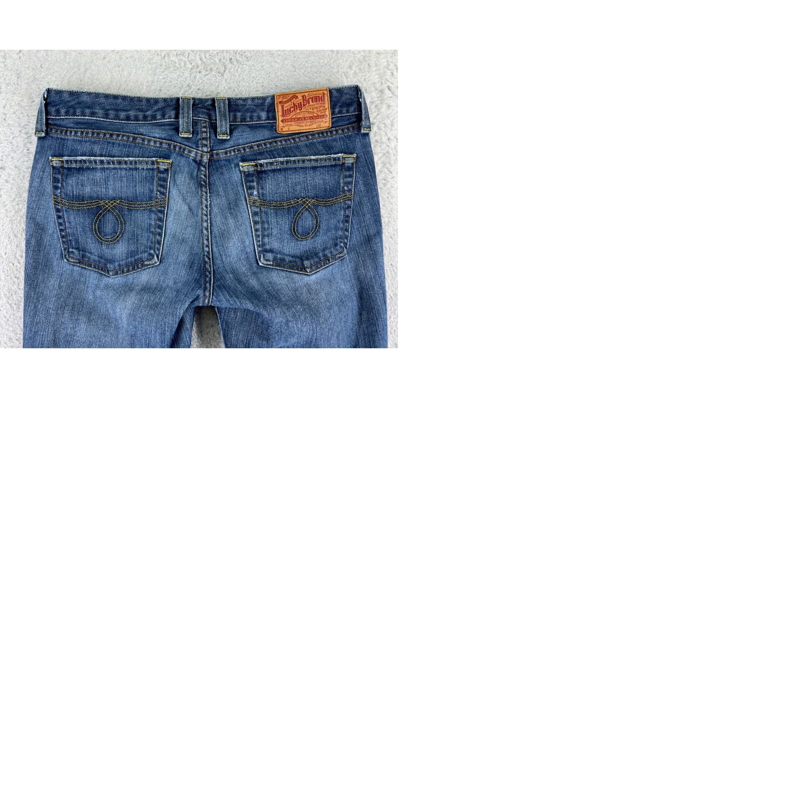 Lucky Brand VINTAGE Lucky Brand Jeans Women 12 Blue Denim Bootcut Cotton Blend 5-Pocket Logo Lola USA Mens Women Girls Size 34" / US 12 / IT 48 - 10 Thumbnail