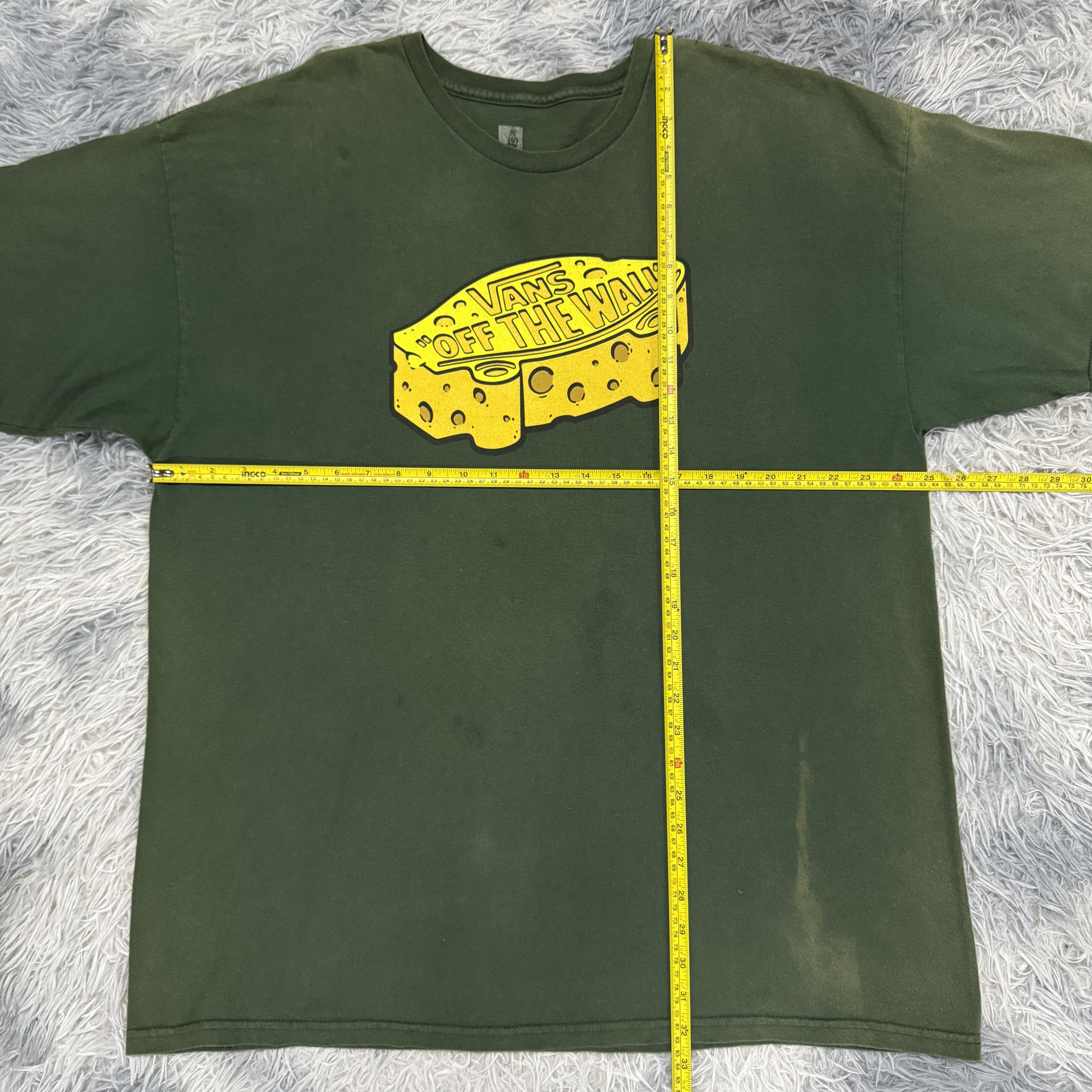 Vans Vans Big Logo "Cheese Head" and "Off The Wall" Faded Tshirt Size US XL / EU 56 / 4 - 8 Thumbnail