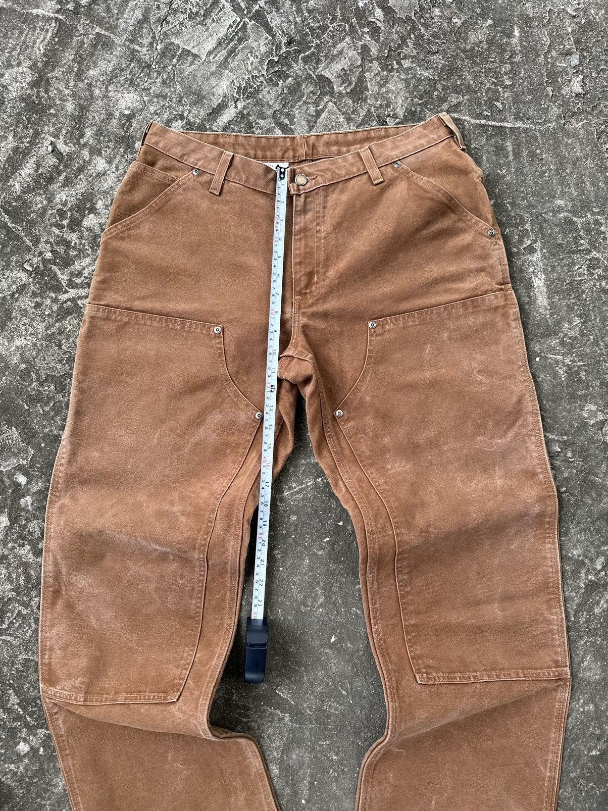 Carhartt (33x31) Crazy Faded Carhartt Double Knee Brown/Tan Size US 33 - 5 Thumbnail