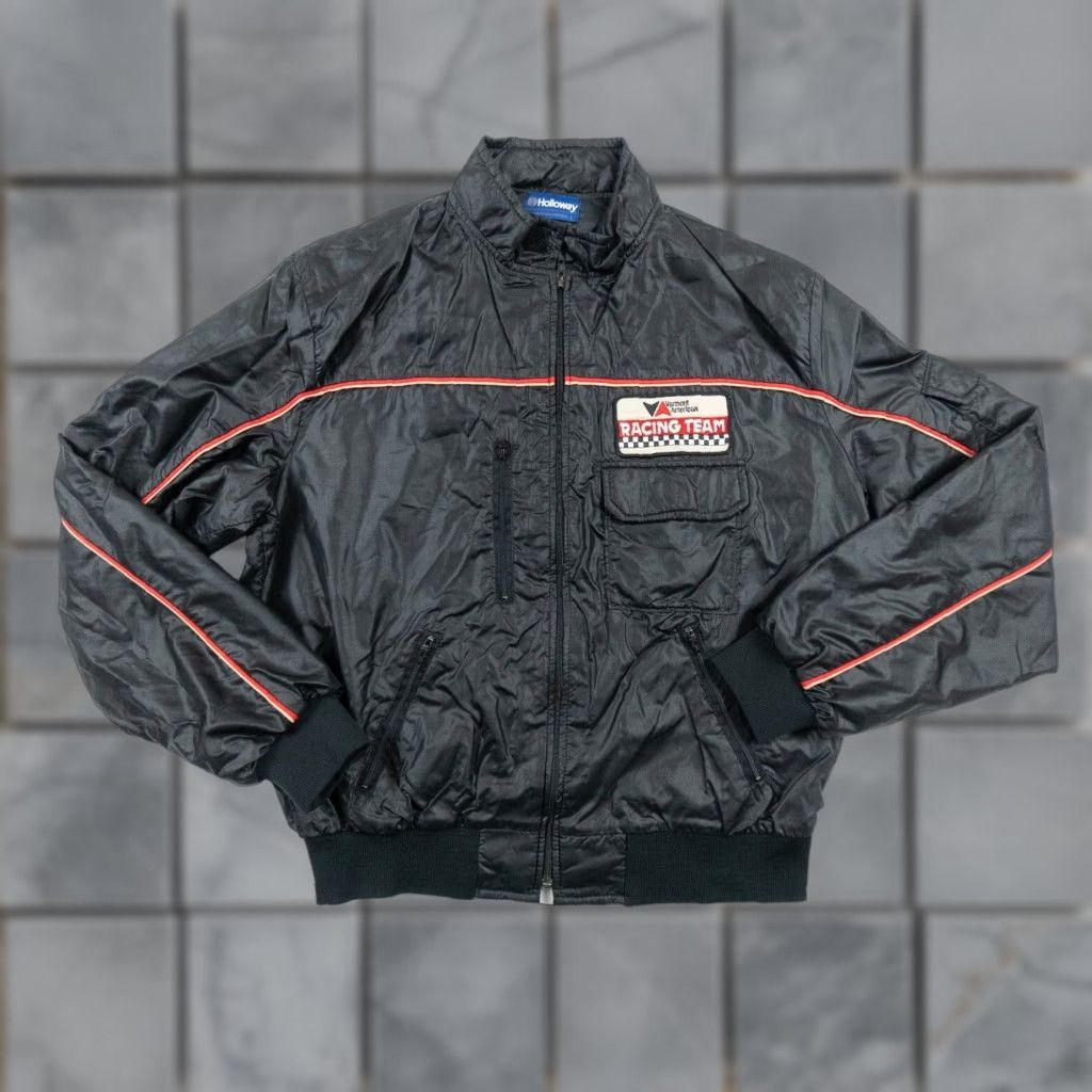 Holloway VINTAGE Holloway Indy Race Car Windbreaker Jacket Black Adult Large 80s 90s Mens Size US L / EU 52-54 / 3 - 1 Thumbnail