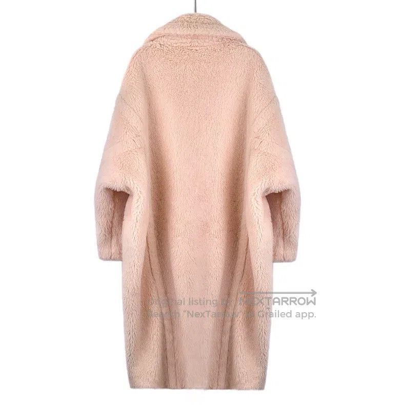 Max Mara Max Mara Pink Teddy Alpaca Hair Lapel Double Breasted Long Size L / US 10 / IT 46 - 2 Thumbnail