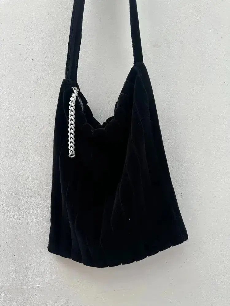 Raf Simons Raf Simons Chain Velvet Tote Bag-2507 Size ONE SIZE - 3 Thumbnail