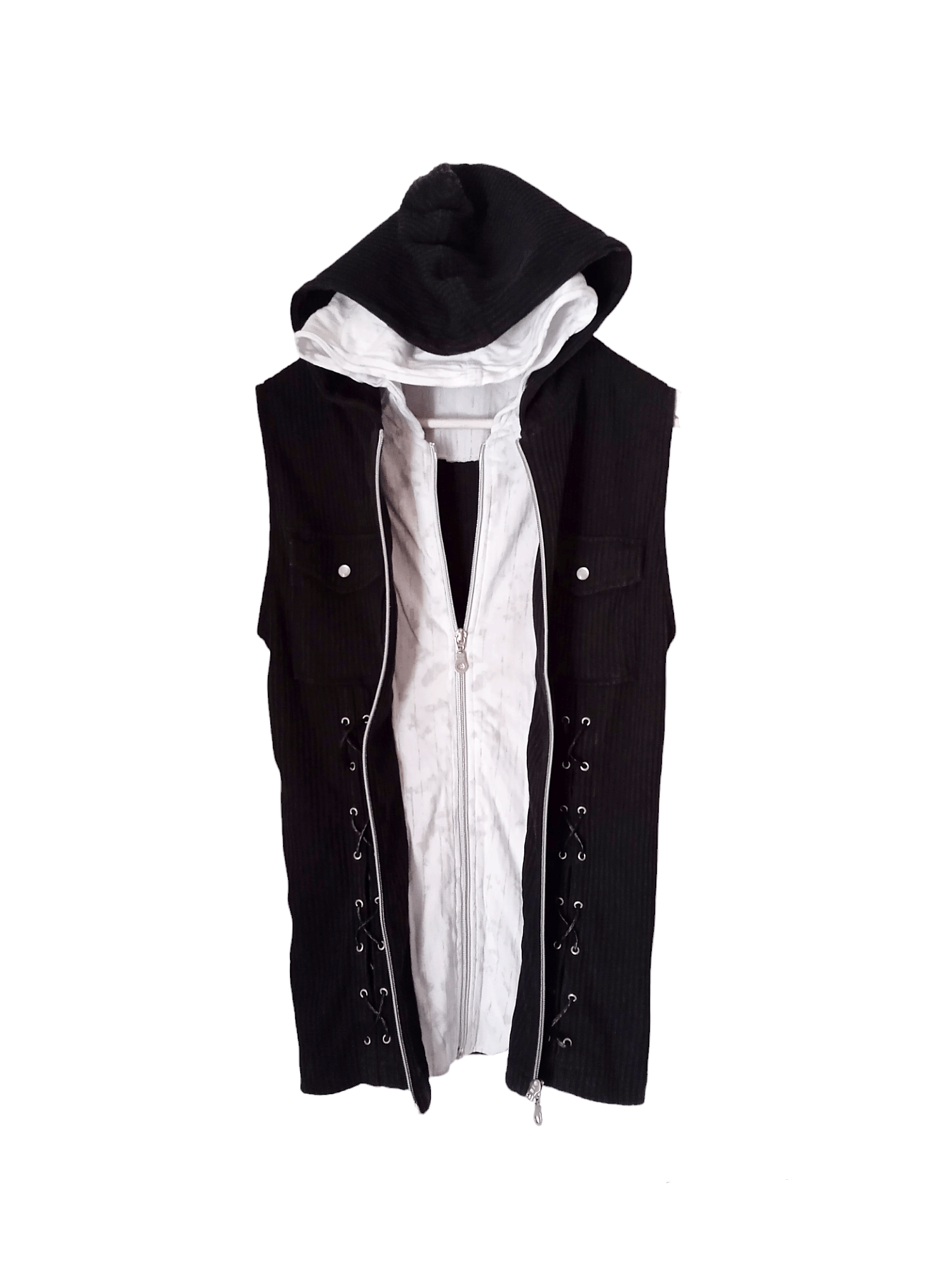 If Six Was Nine × Japanese Brand × Le Grande Bleu (L.G.B.) Japanese Lace Up Double Layer Hoodie Size US M / EU 48-50 / 2 - 2 Thumbnail